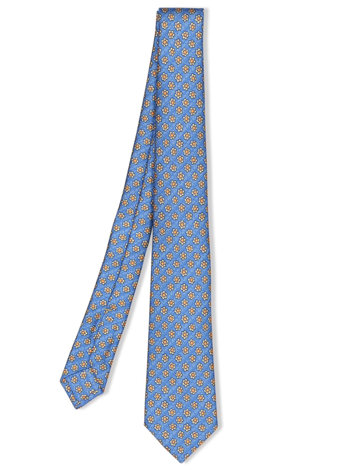 Floral Micro Pattern Blue Tie