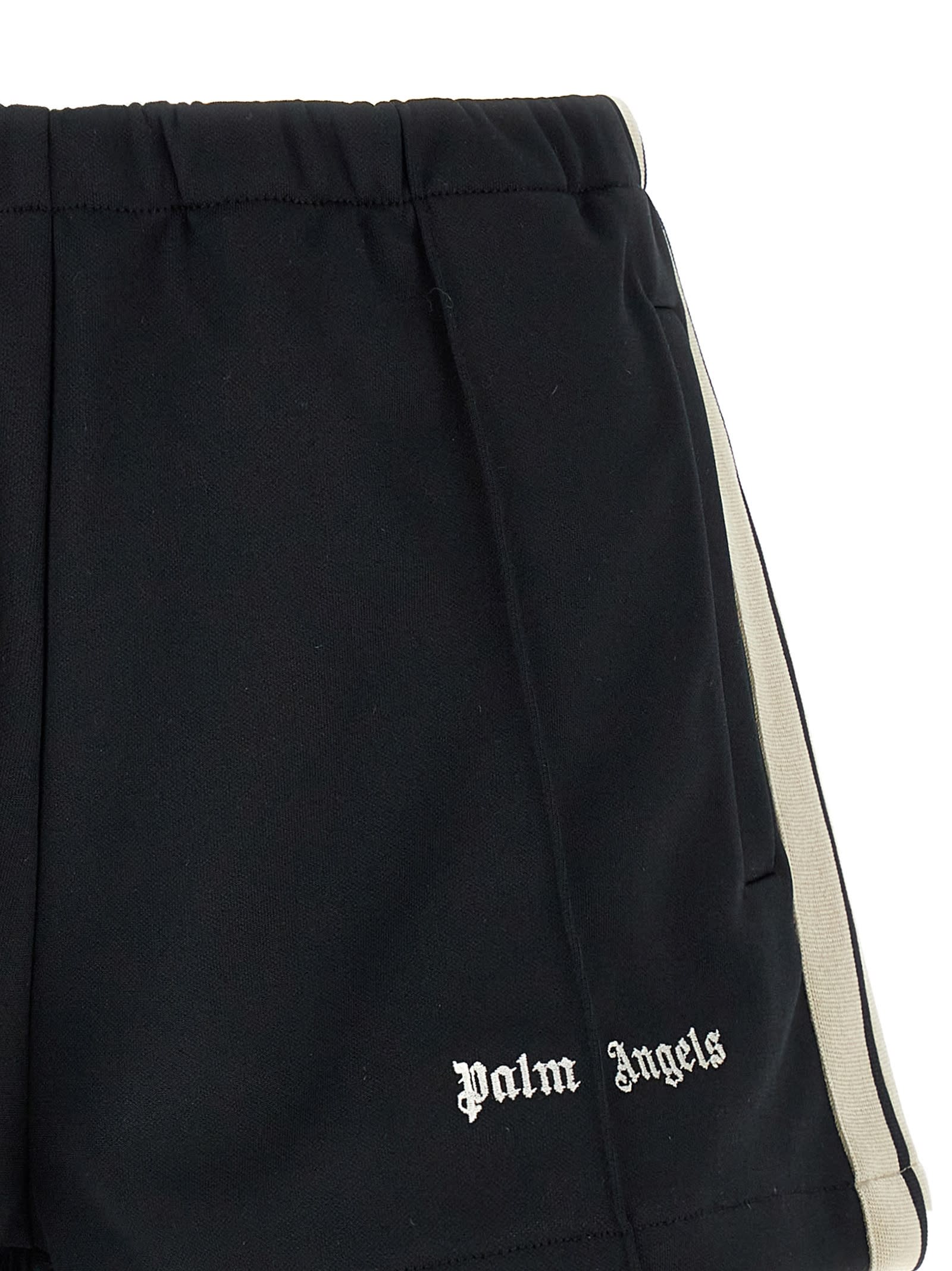 Shop Palm Angels Classic Logo Shorts In White/black