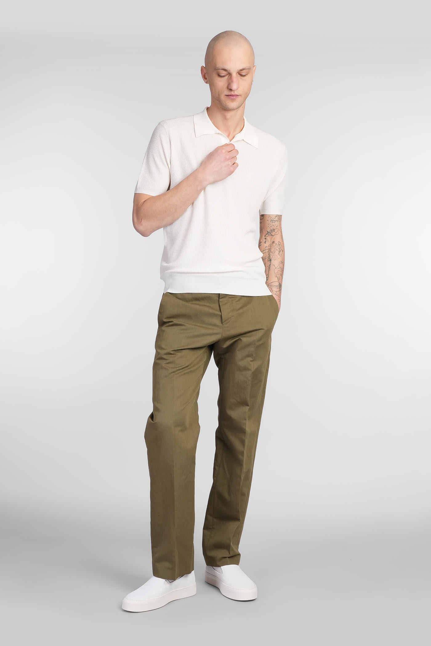 Pt Torino Bp65 Pants In Green Cotton In Green