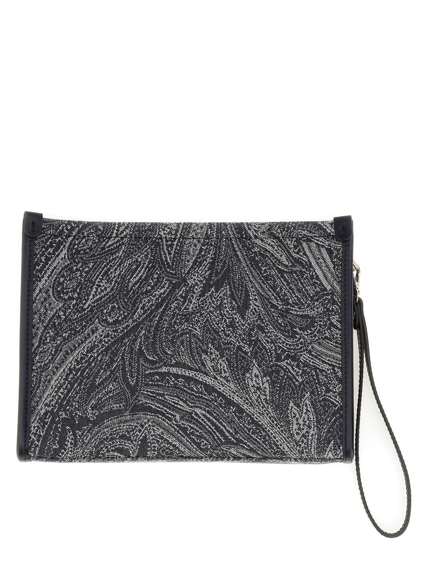 Shop Etro Paisley Jacquard Media Pouch In Blue