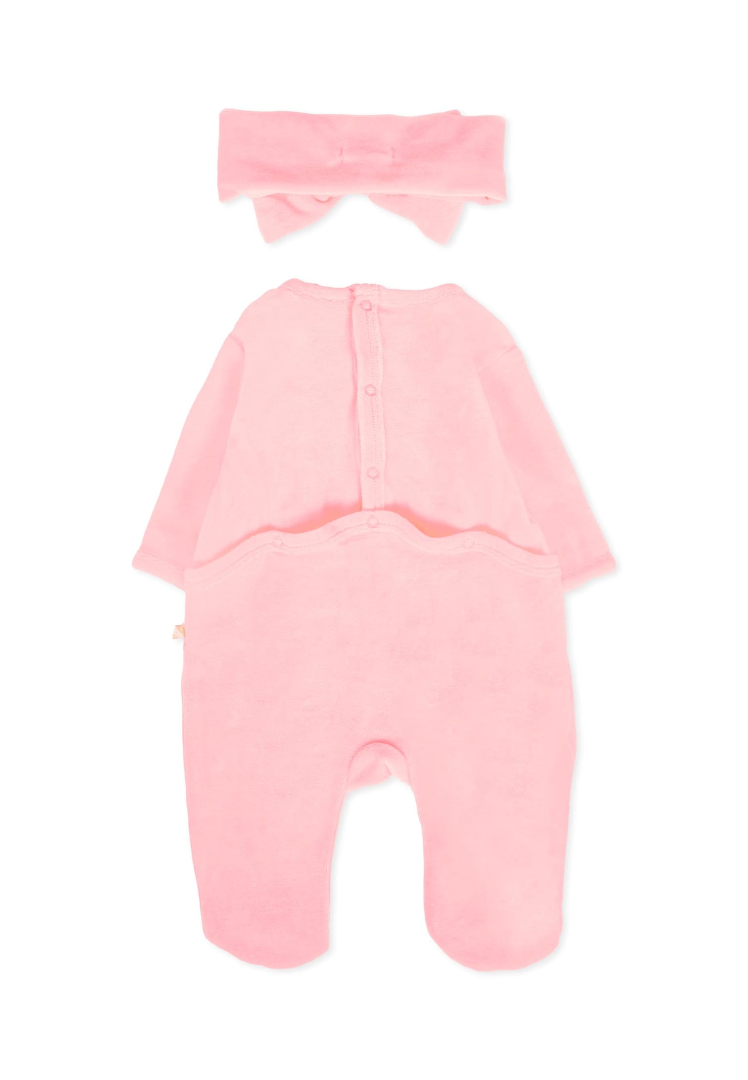 Billieblush Pink Babygrow Set For Baby Girl With Logo In Pink