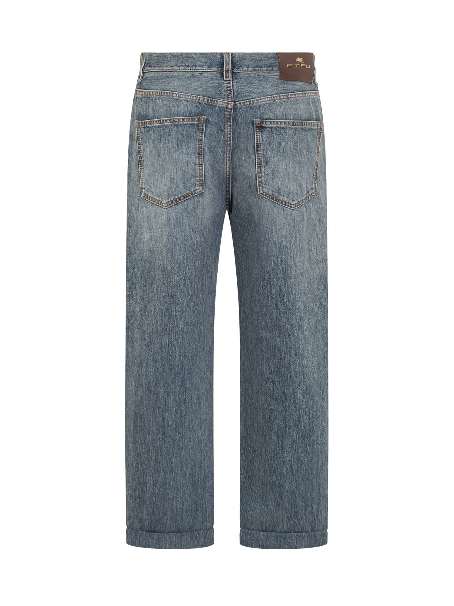 Shop Etro Jeans With Pegaso In Blu
