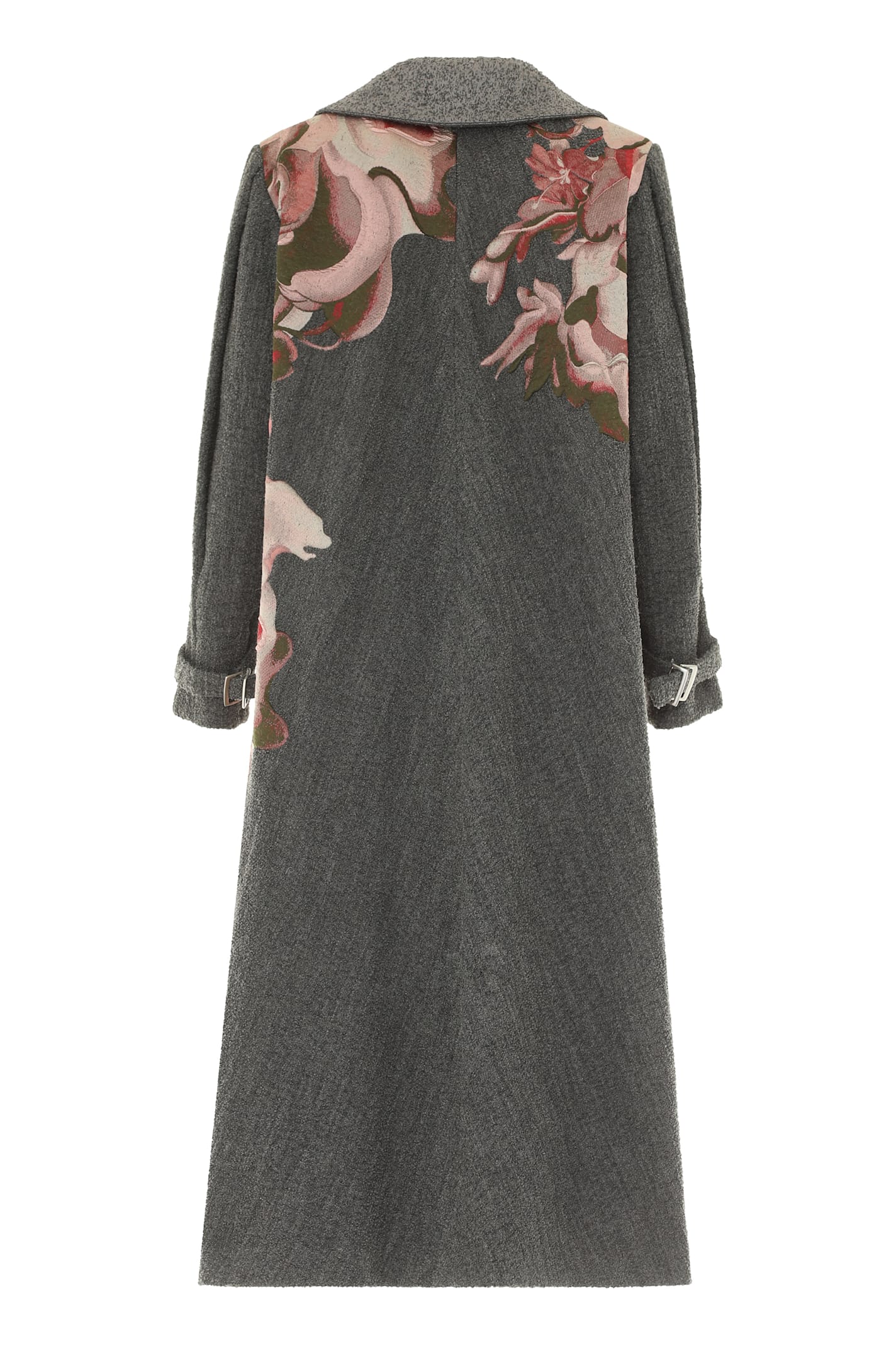 Alberta Ferretti Single-breasted Long Coat In Gray