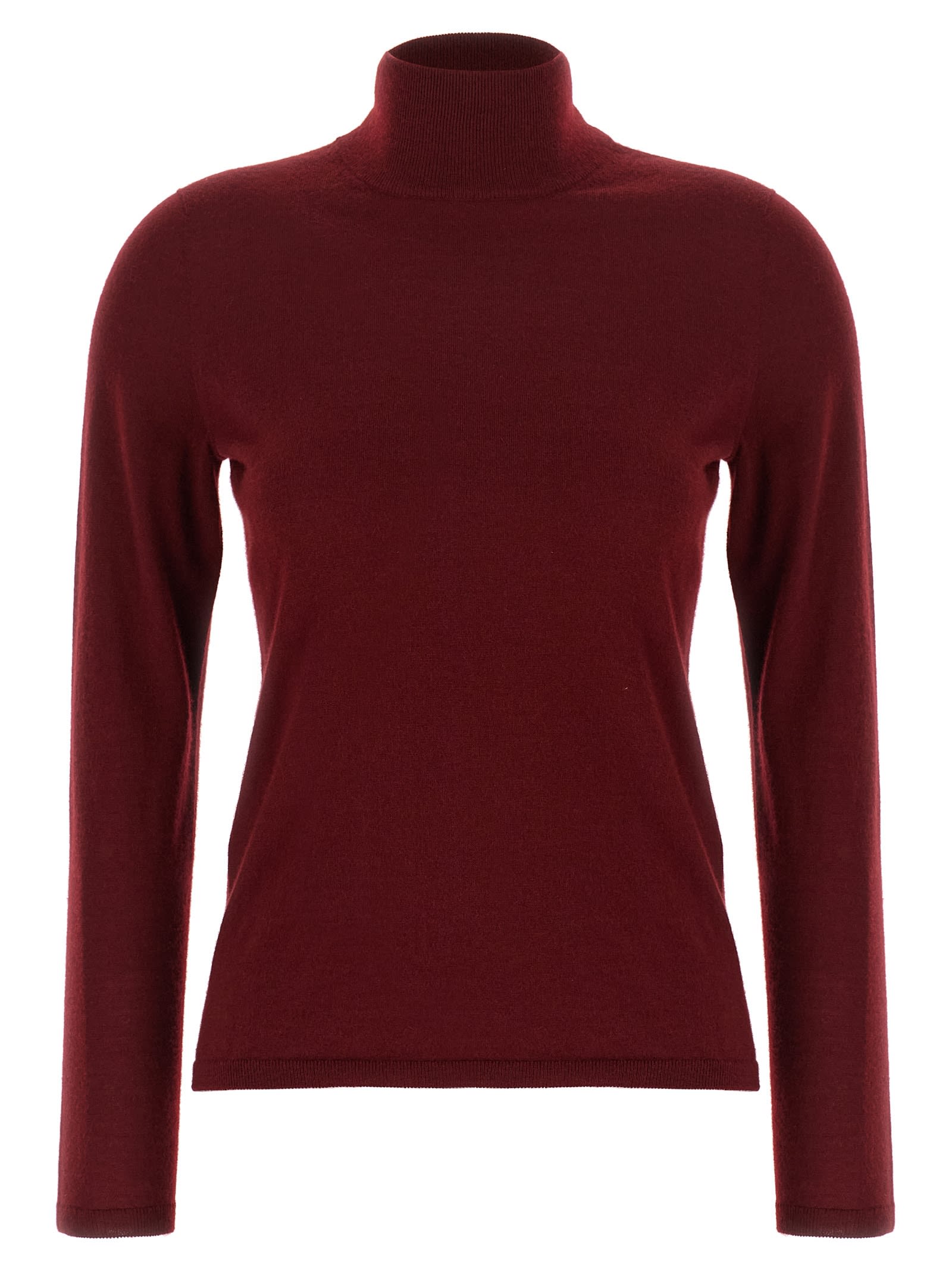 Max Mara Relaxed Fit Burgundy Cashmere Blend Sweater In Burgundy