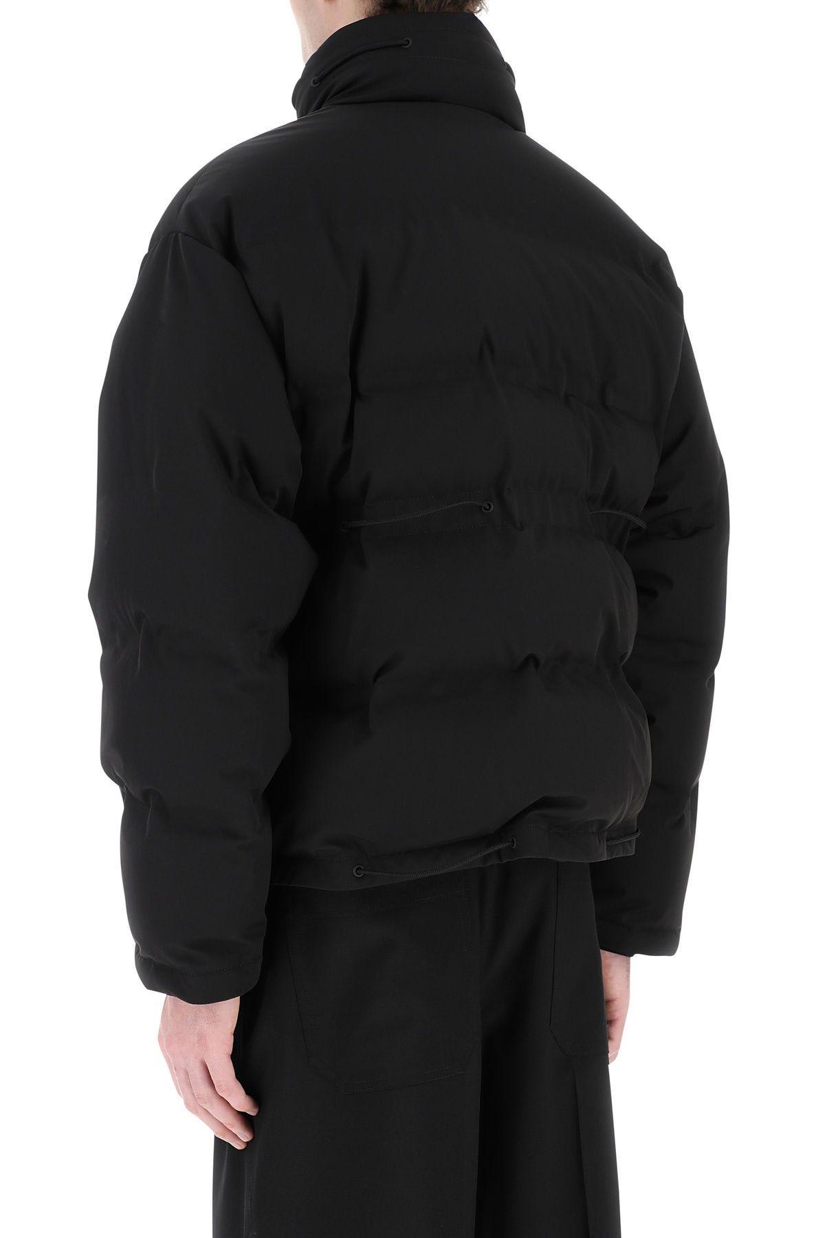 Shop Valentino Black Stretch Nylon Blend Down Jacket