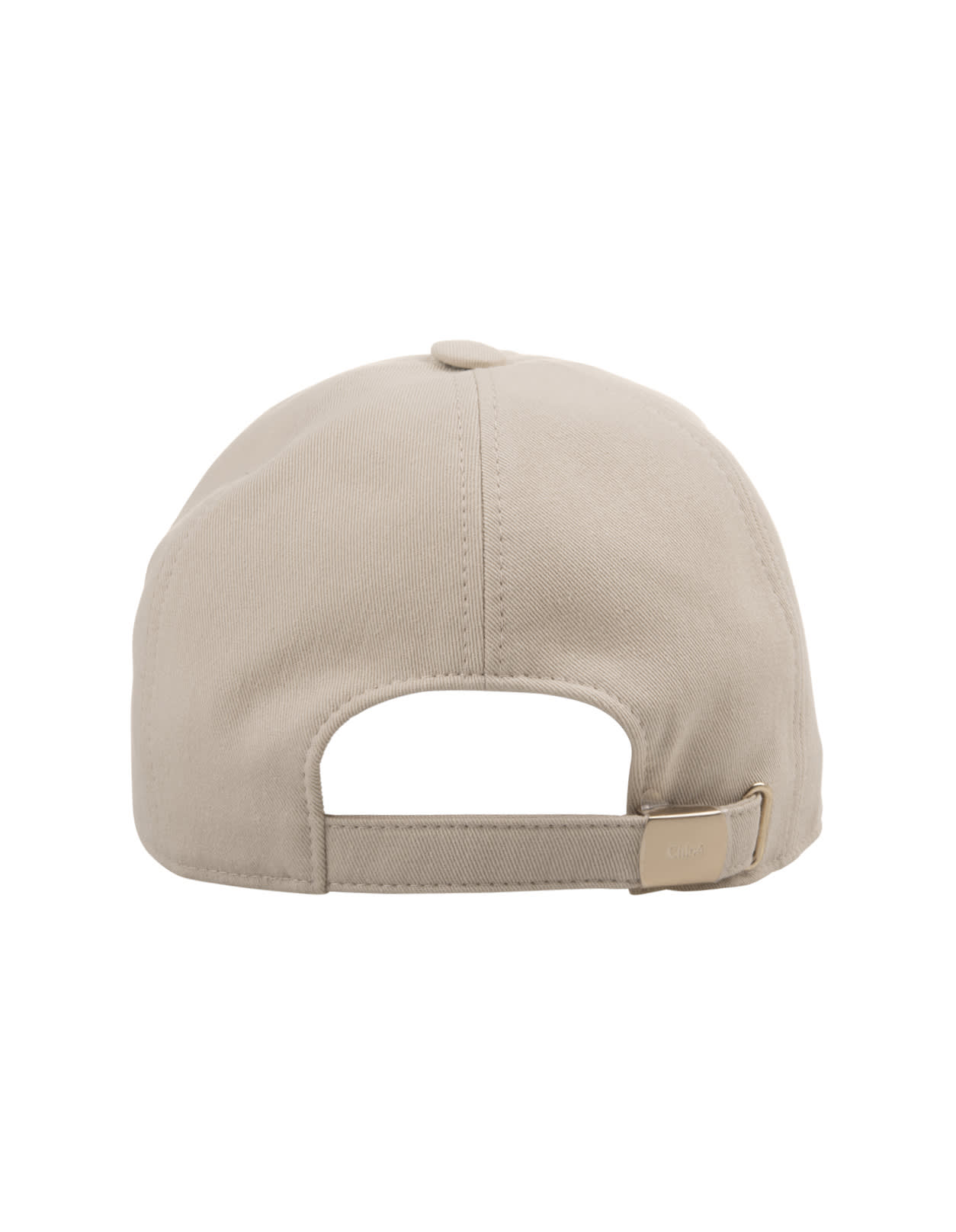 Shop Chloé Cement Beige Baseball Hat With Embroidered Logo In Brown