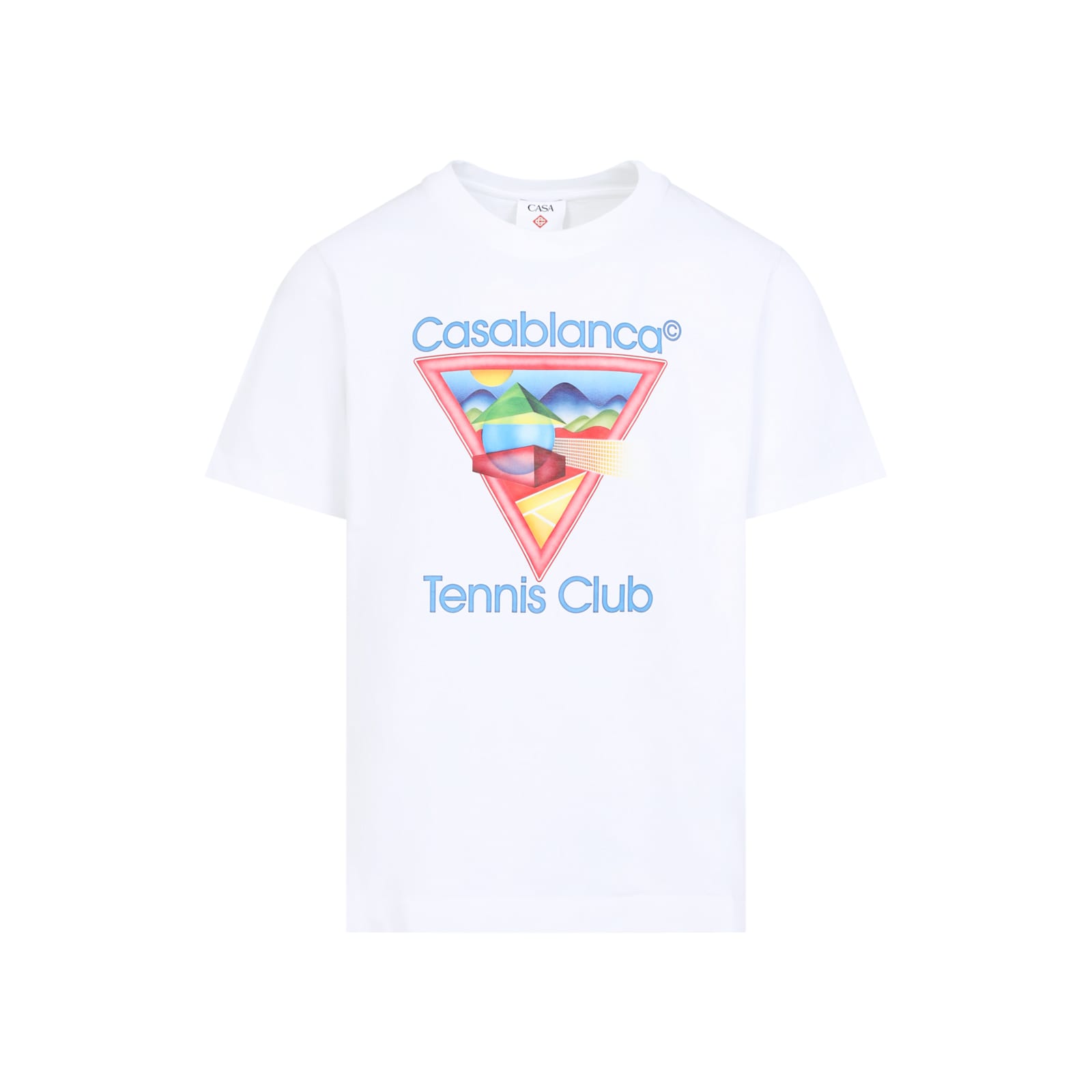 Casablanca White Crewneck T-shirt With Logo On The Front In Cotton Man In White