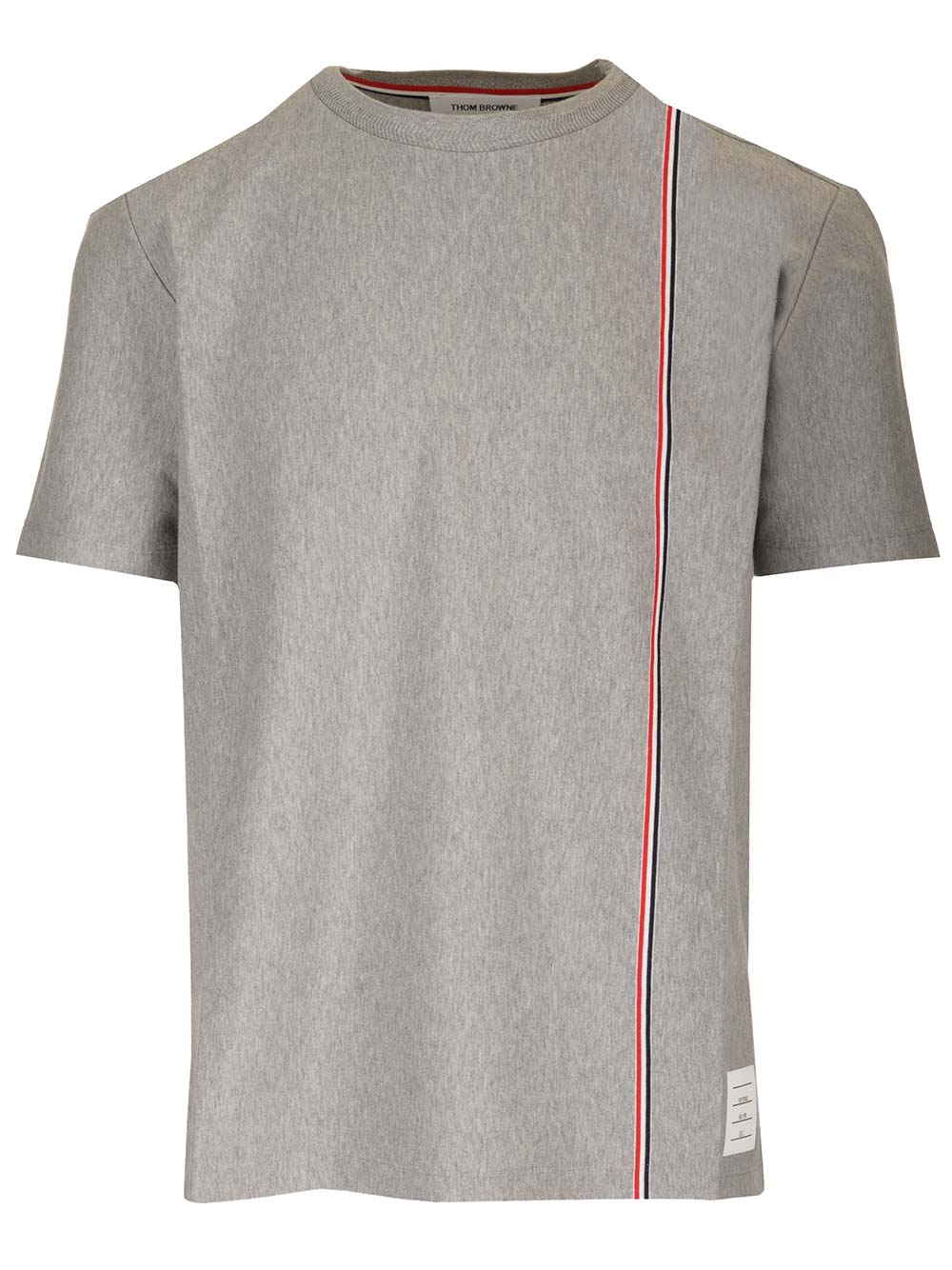 Thom Browne T-shirt Rwb Stripe In Med Grey