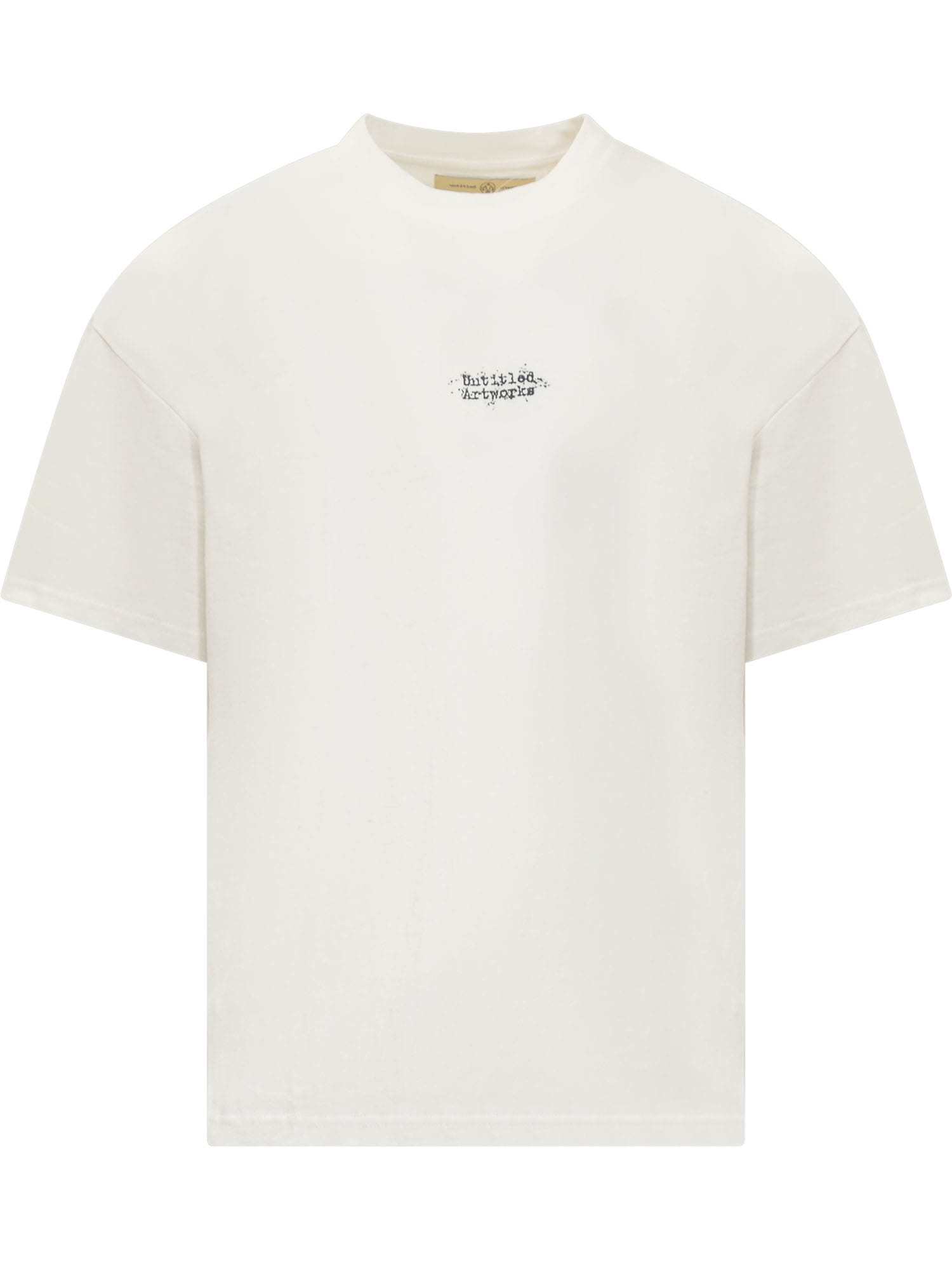 Shop Untitled Artworks T-shirt With Logo In White