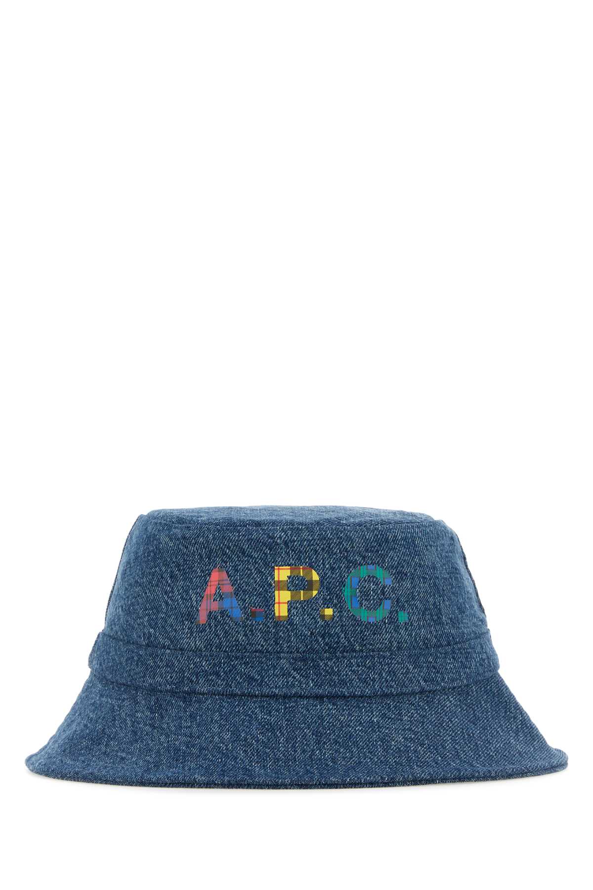 Shop Apc Denim Bob Mark Bucket Hat In Washedindigo
