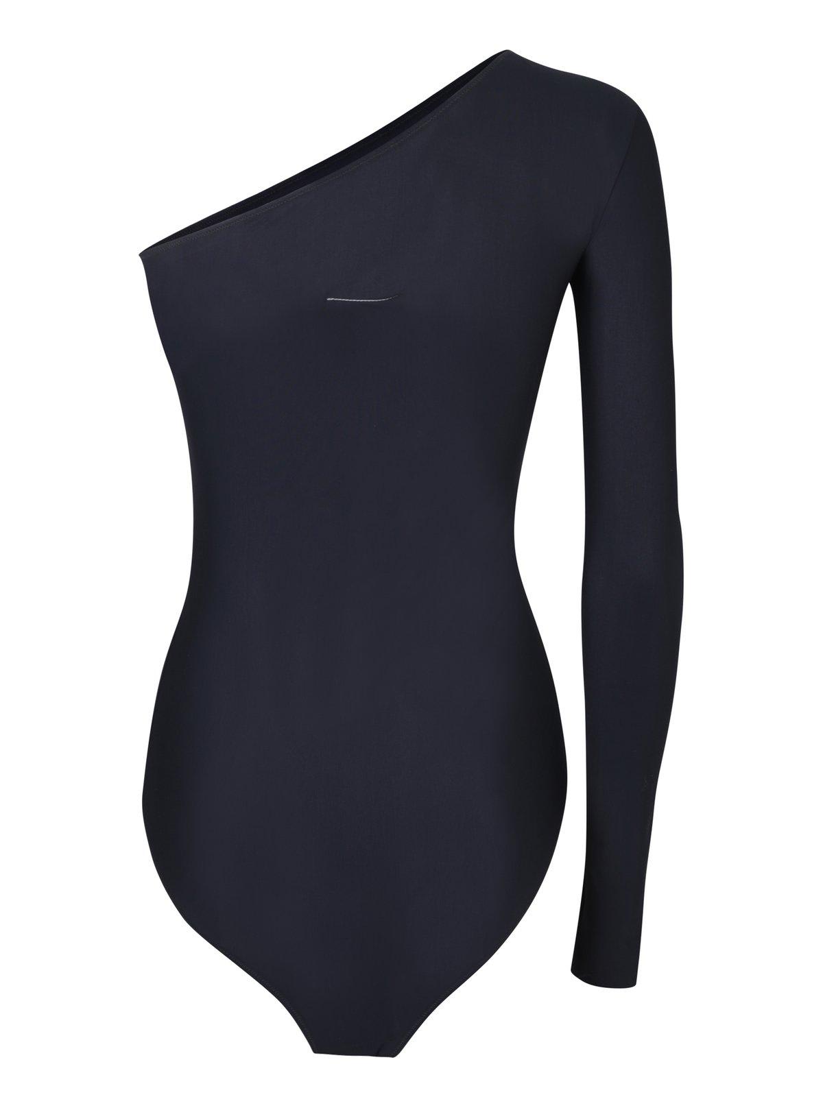 Shop Mm6 Maison Margiela One-shoulder Bodysuit