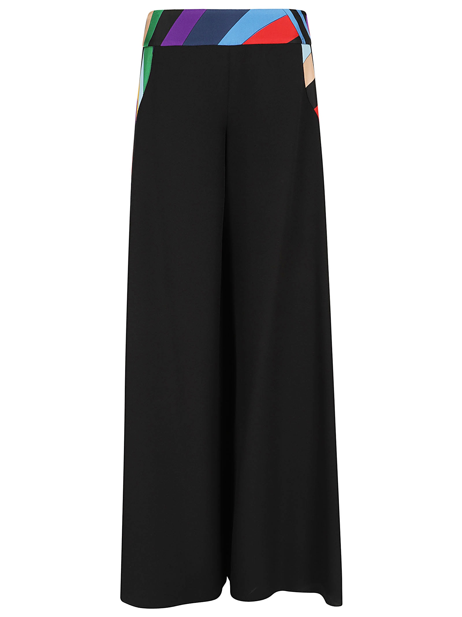 Shop Pucci Cady Trousers In Nero Rosso Viola