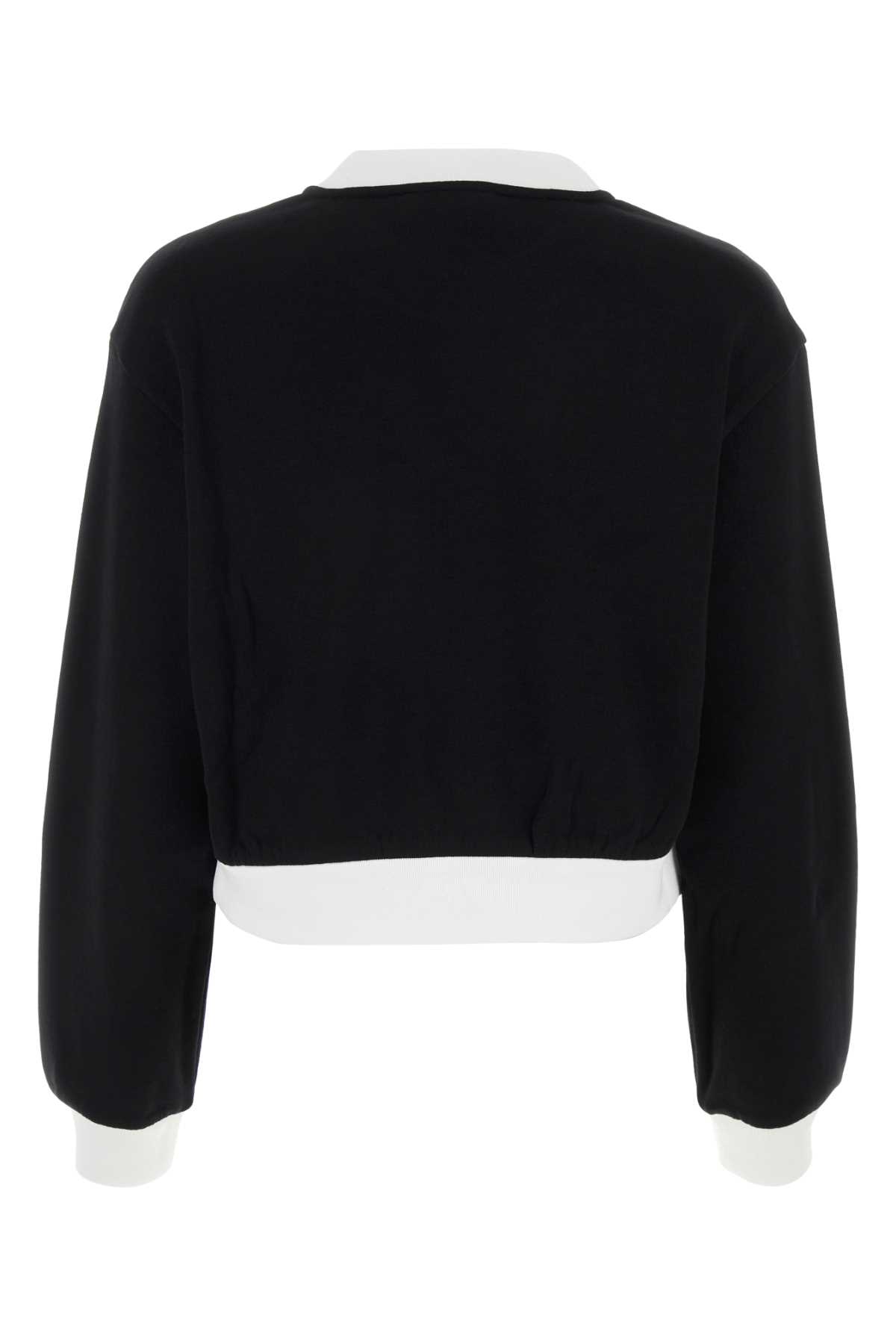 Shop Dolce & Gabbana Black Cotton Blend Sweatshirt In Nero