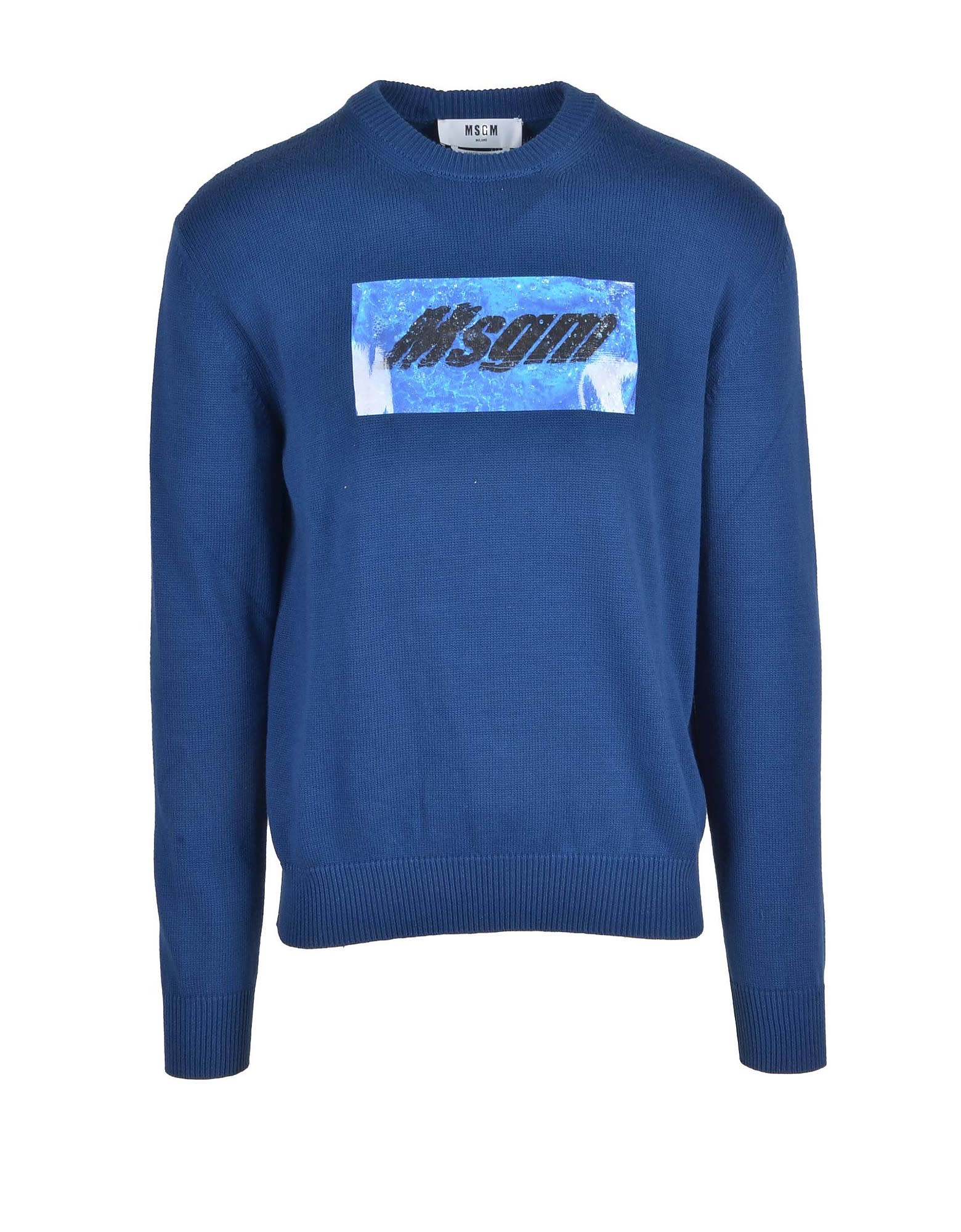 MSGM Mens Blue Sweater