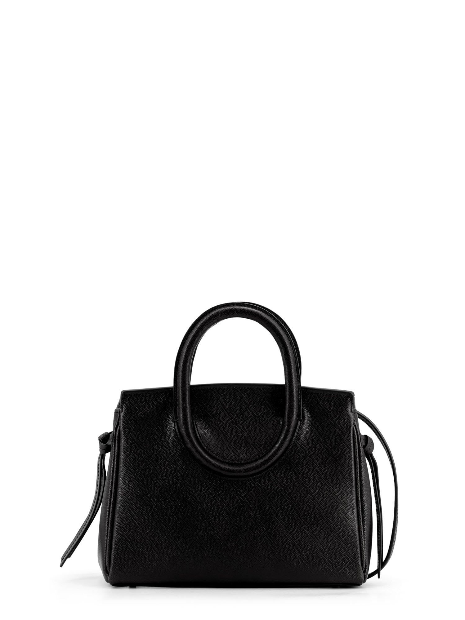 Staud Structured Textured Top Handle Shoulder Bag In Black