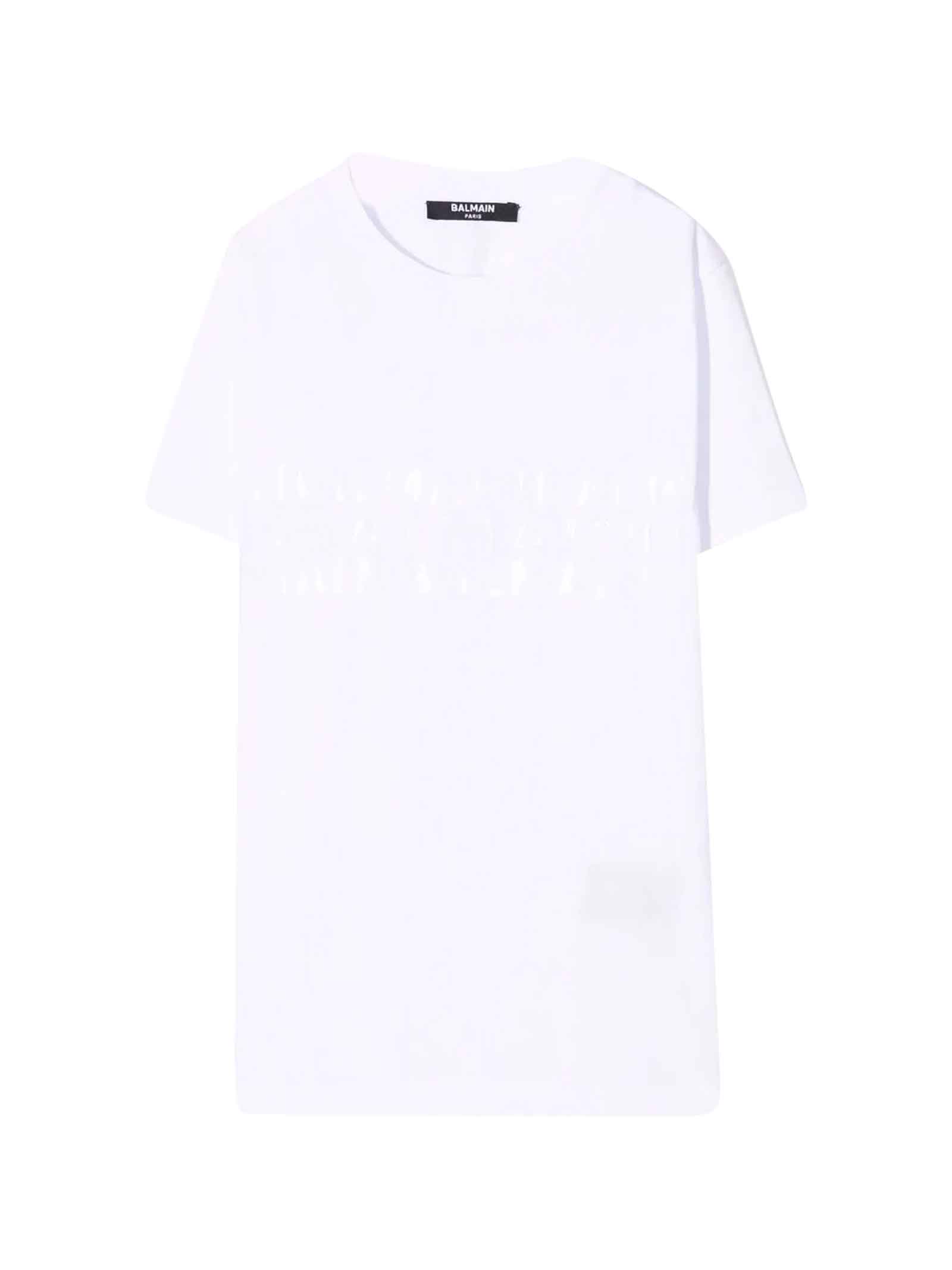 Balmain Unisex Teen White T-shirt