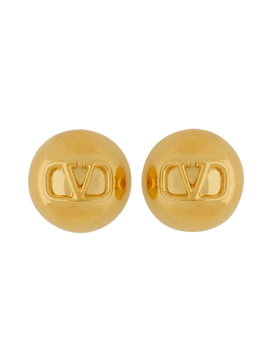 Shop Valentino Signature Vlogo Earring In Gold