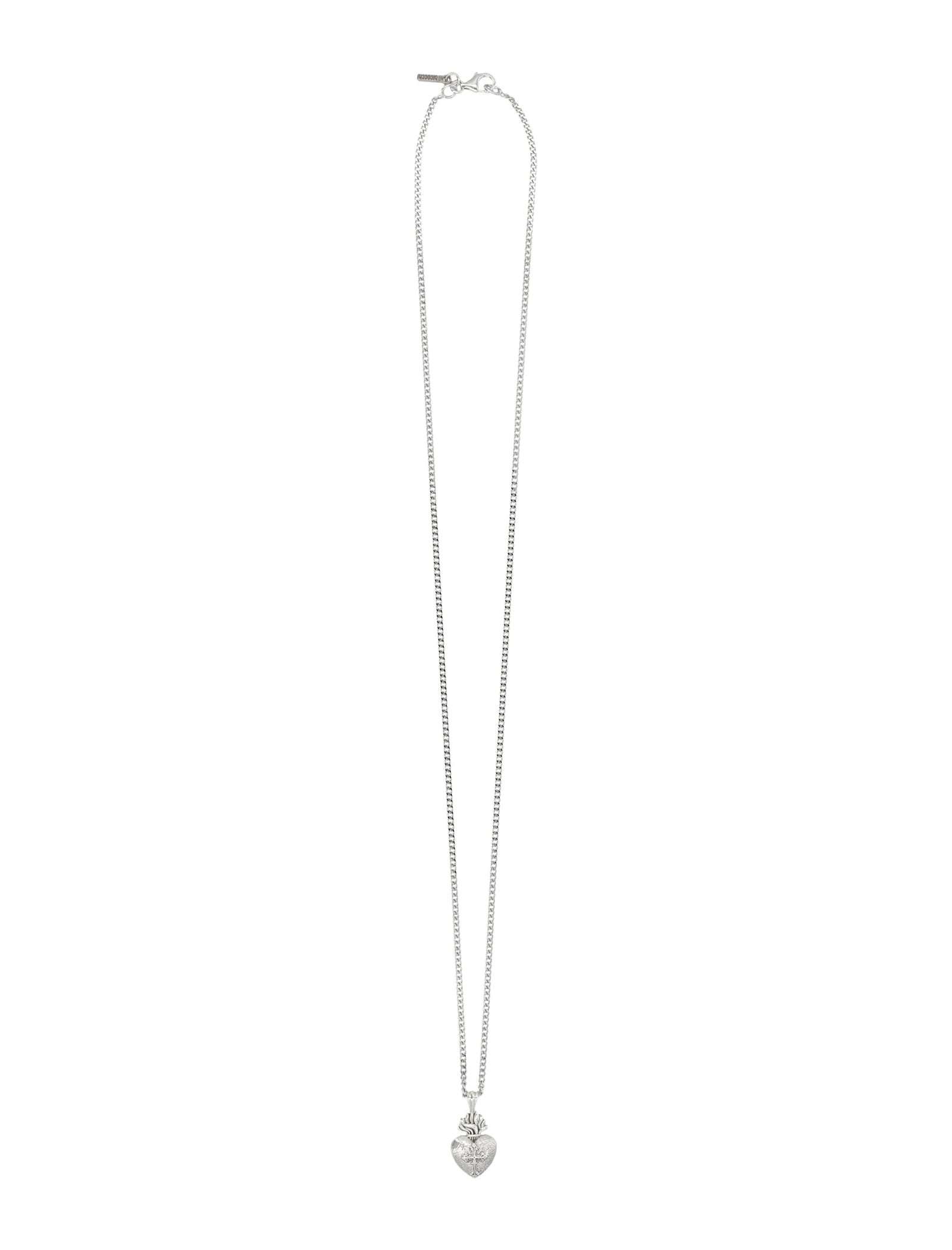 Emanuele Bicocchi Small Sacred Heart Necklace In Silver