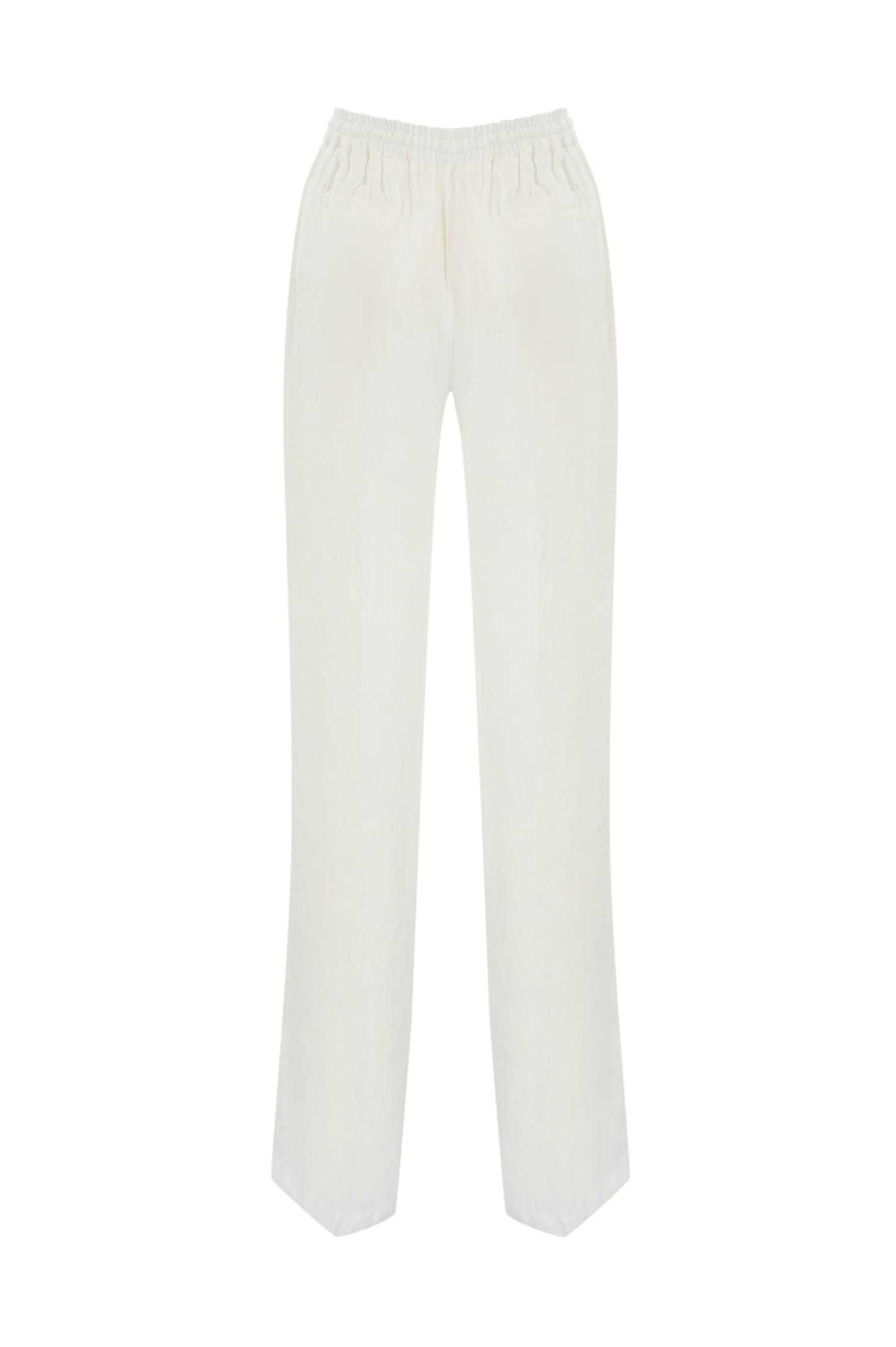 Re-hash Allegra Linen Palazzo Trousers In Bianco