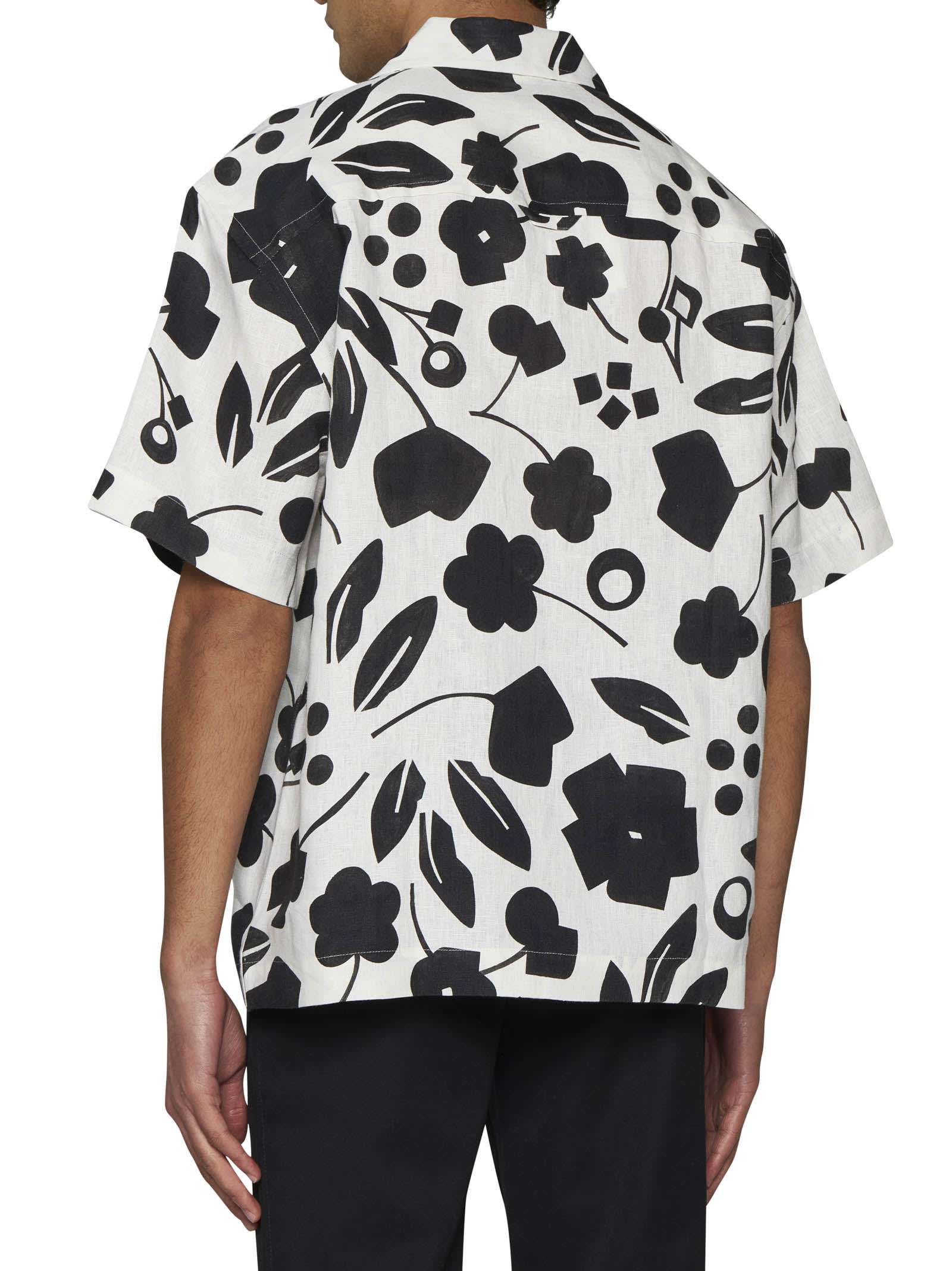 Shop Jacquemus Shirt In Pt Black White Cubic Flow