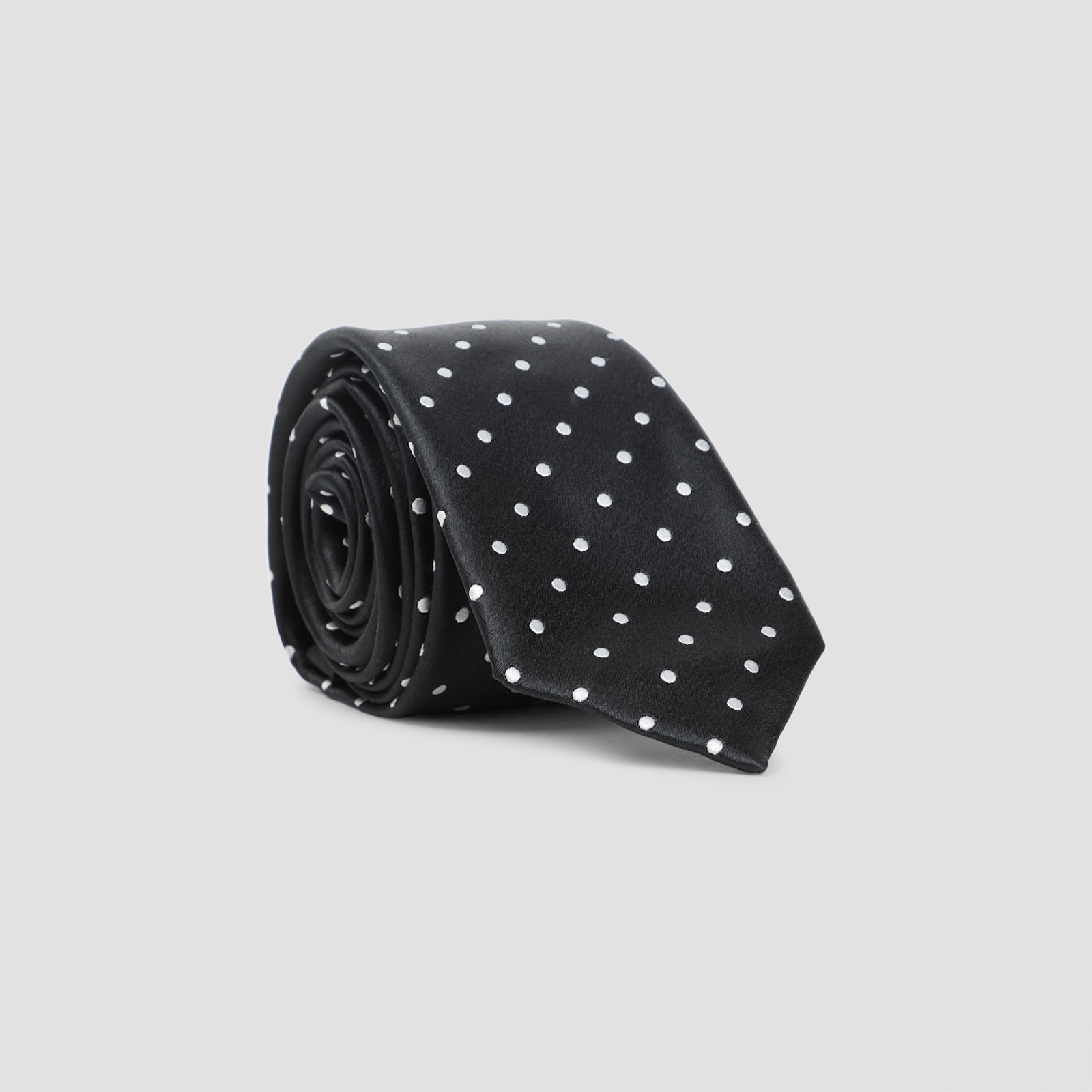 Tom Ford Polka Dot-jacquard Silk Tie In Black