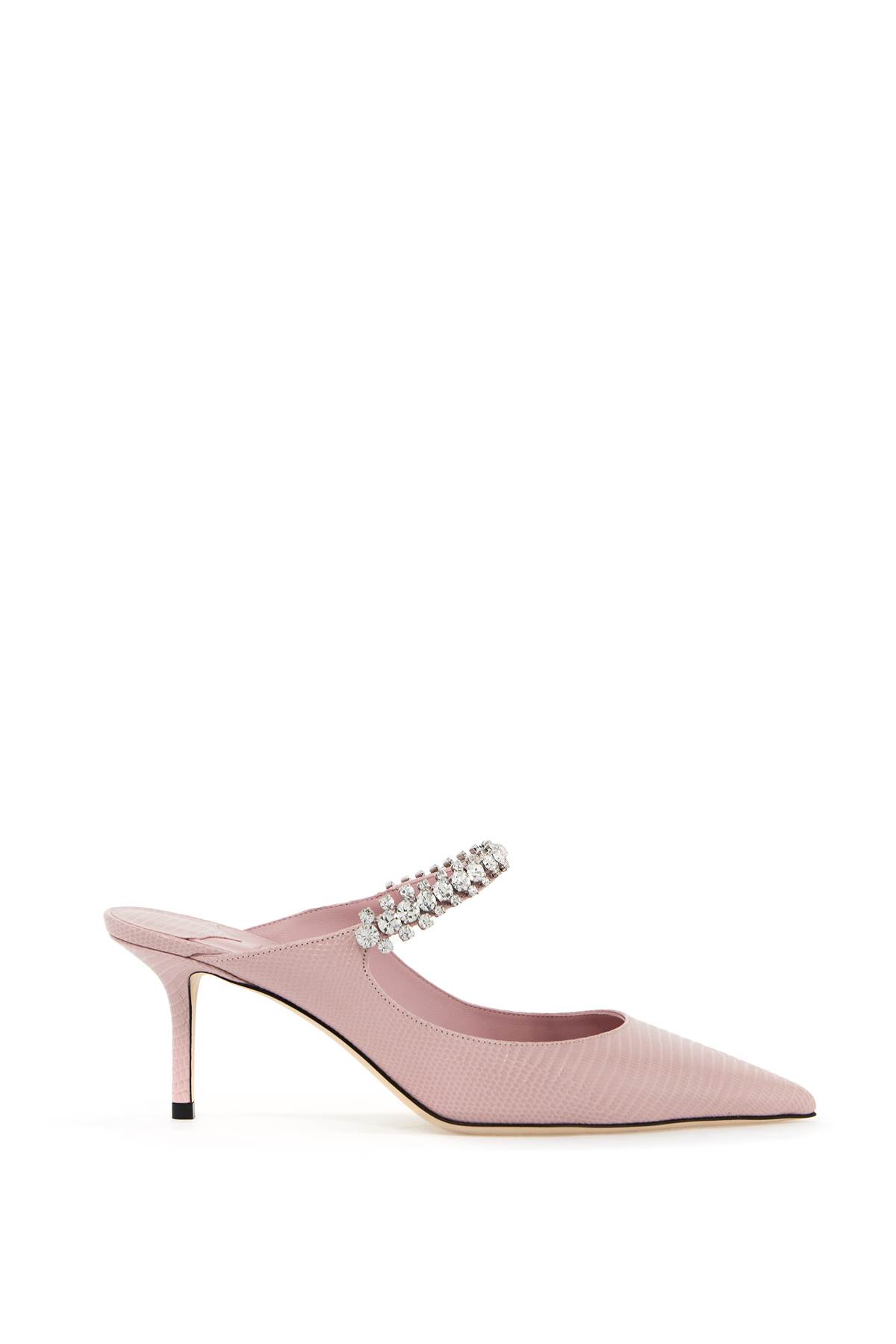 Shop Jimmy Choo Lizard-embossed Leather Bing 65 Mules In Rose (pink)