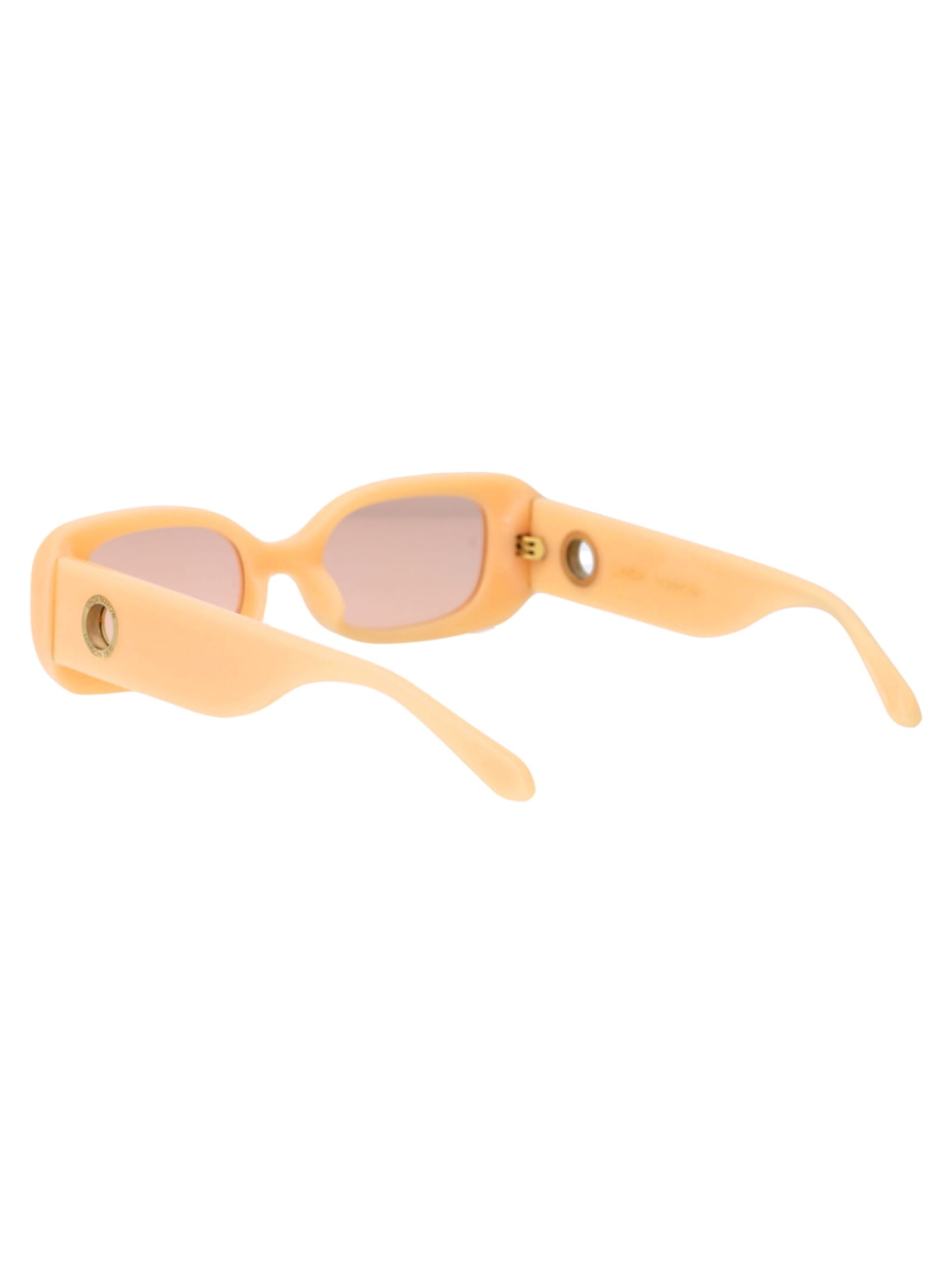 Shop Linda Farrow Lola Sunglasses In Peach/lightgold/peach