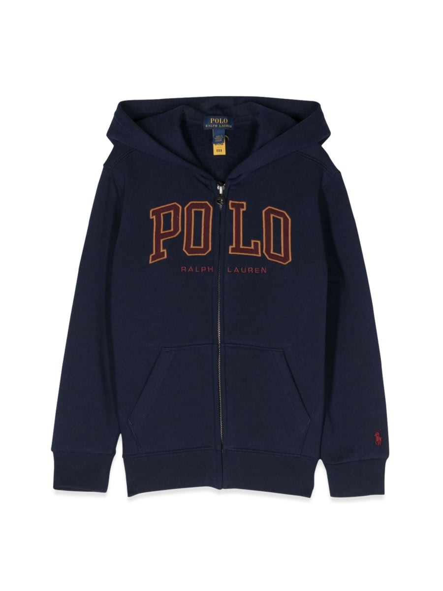 Polo Ralph Lauren Logo-embroidered Cotton Hoodie In Blue