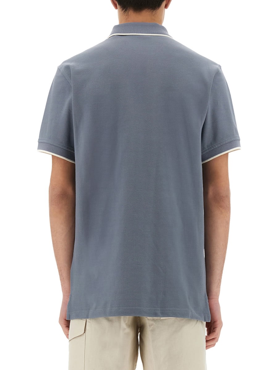 Belstaff Logo Embroidered Polo Shirt In Baby Blue
