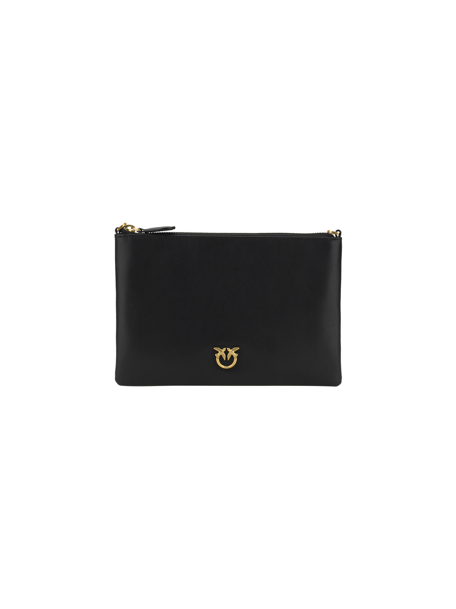 Pinko Flat Shoulder Bag In Black