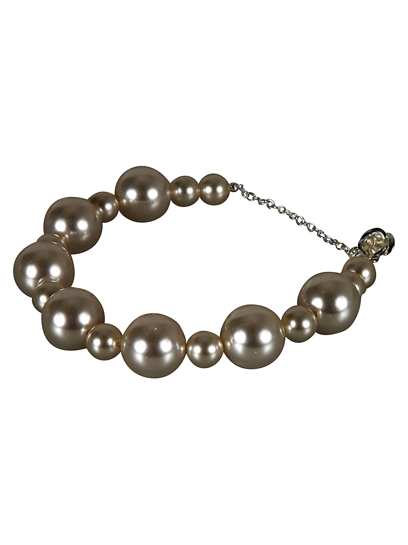 Shop Magda Butrym Pearl Chained Necklace In White