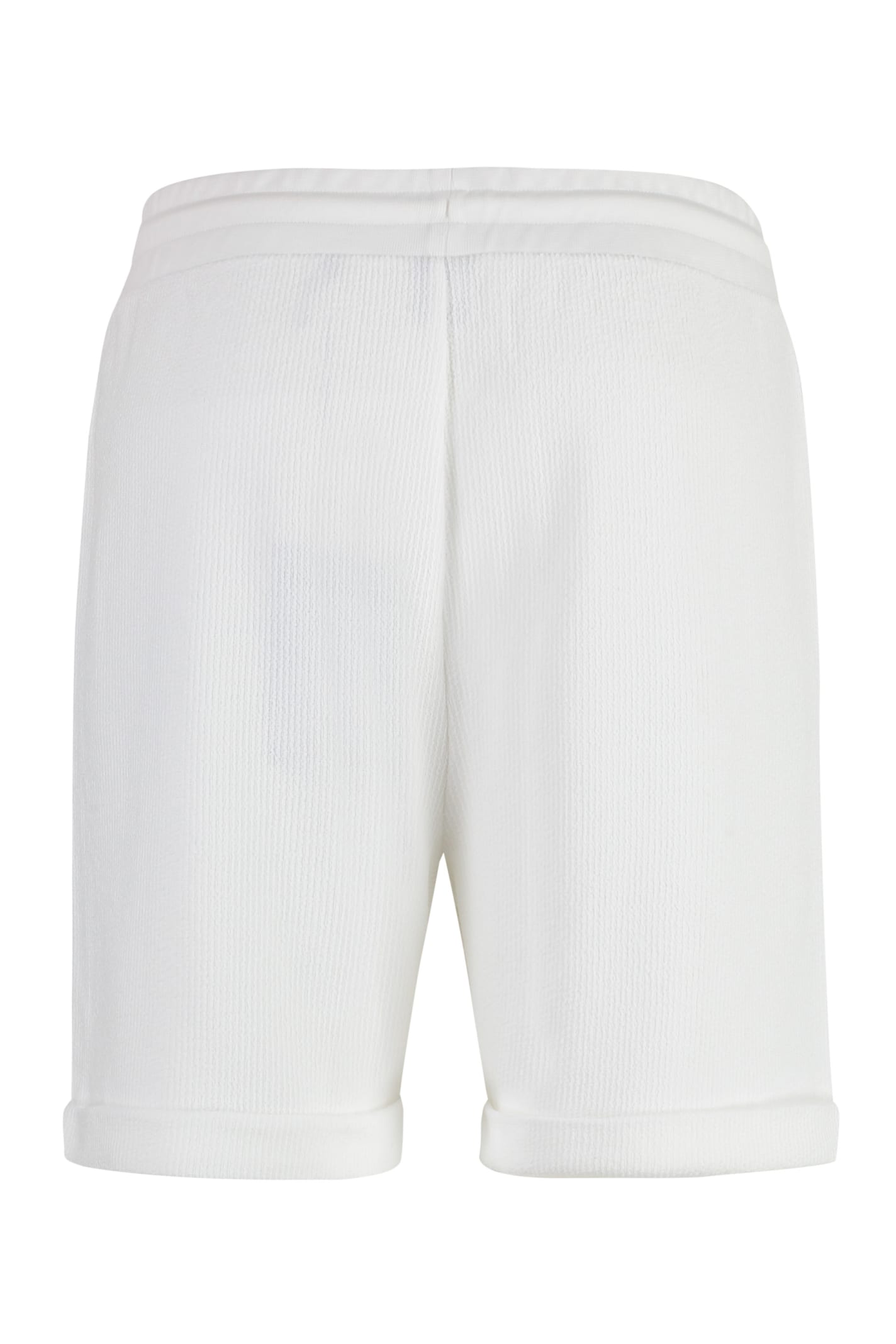 Shop Hugo Boss Cotton Bermuda Shorts In White