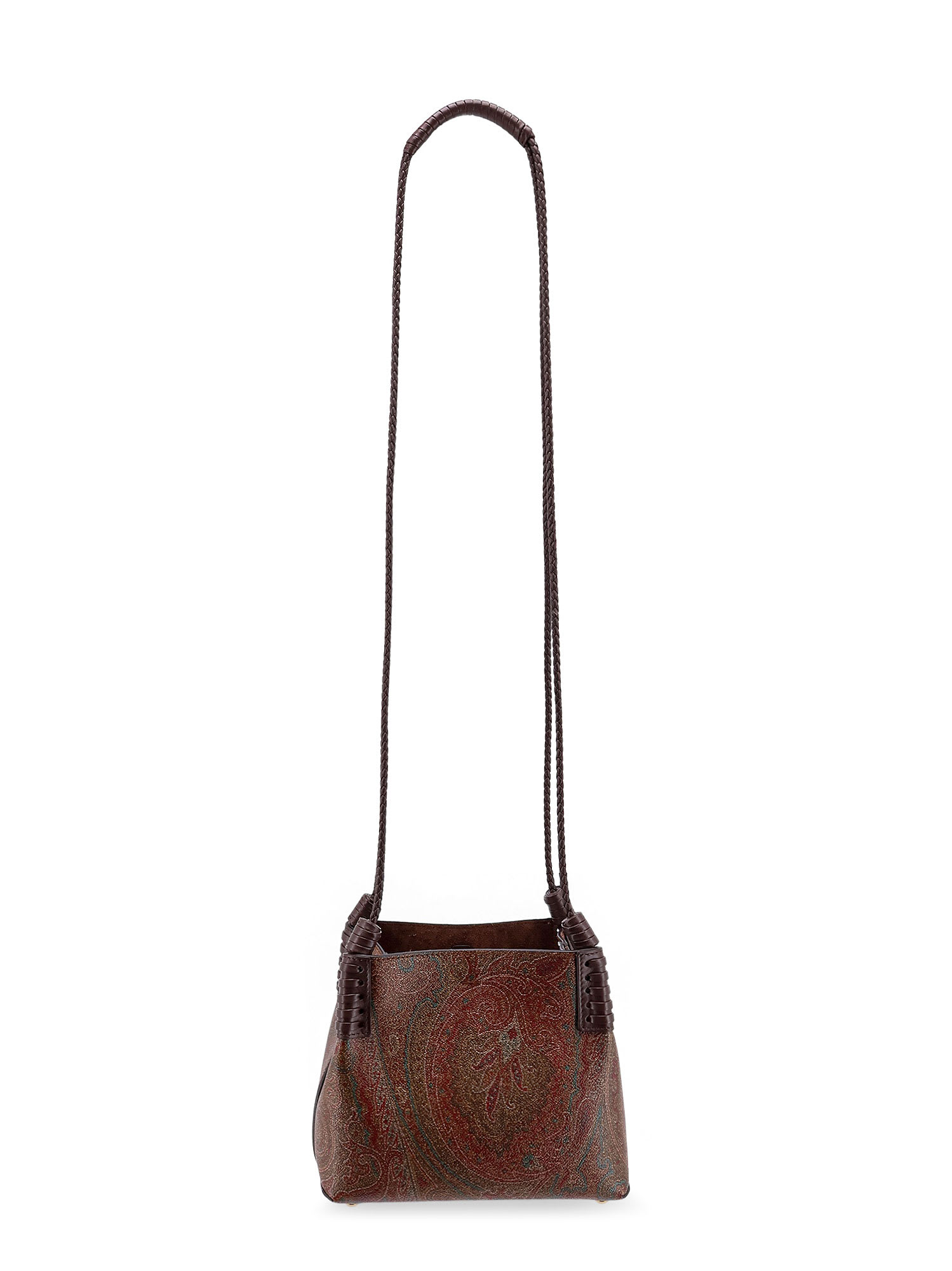 Etro Libra Brown Jacquard Crossbody Bag In Brown