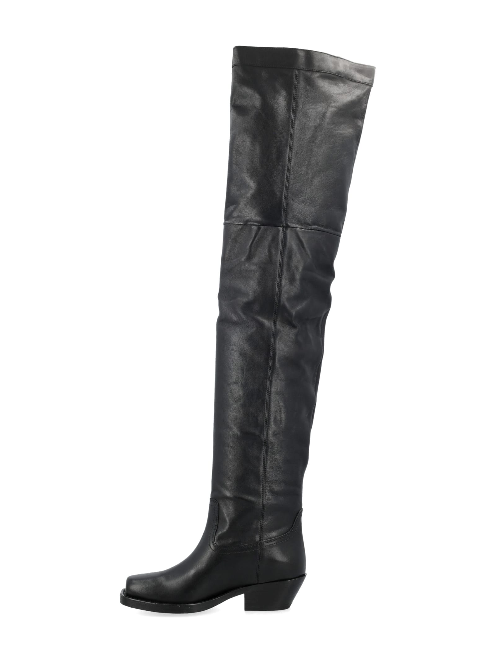 Isabel Marant 40mm Amati-gb Leather Knee High Boots In Black