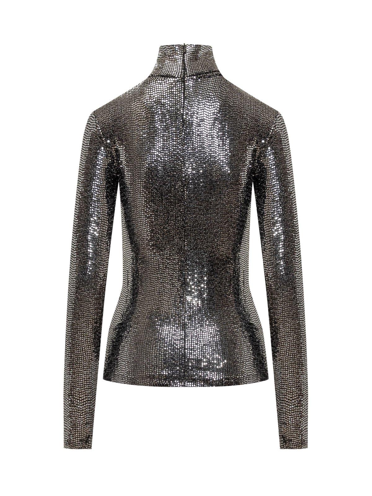 Shop Isabel Marant Joyela Long-sleeved Top In Silver