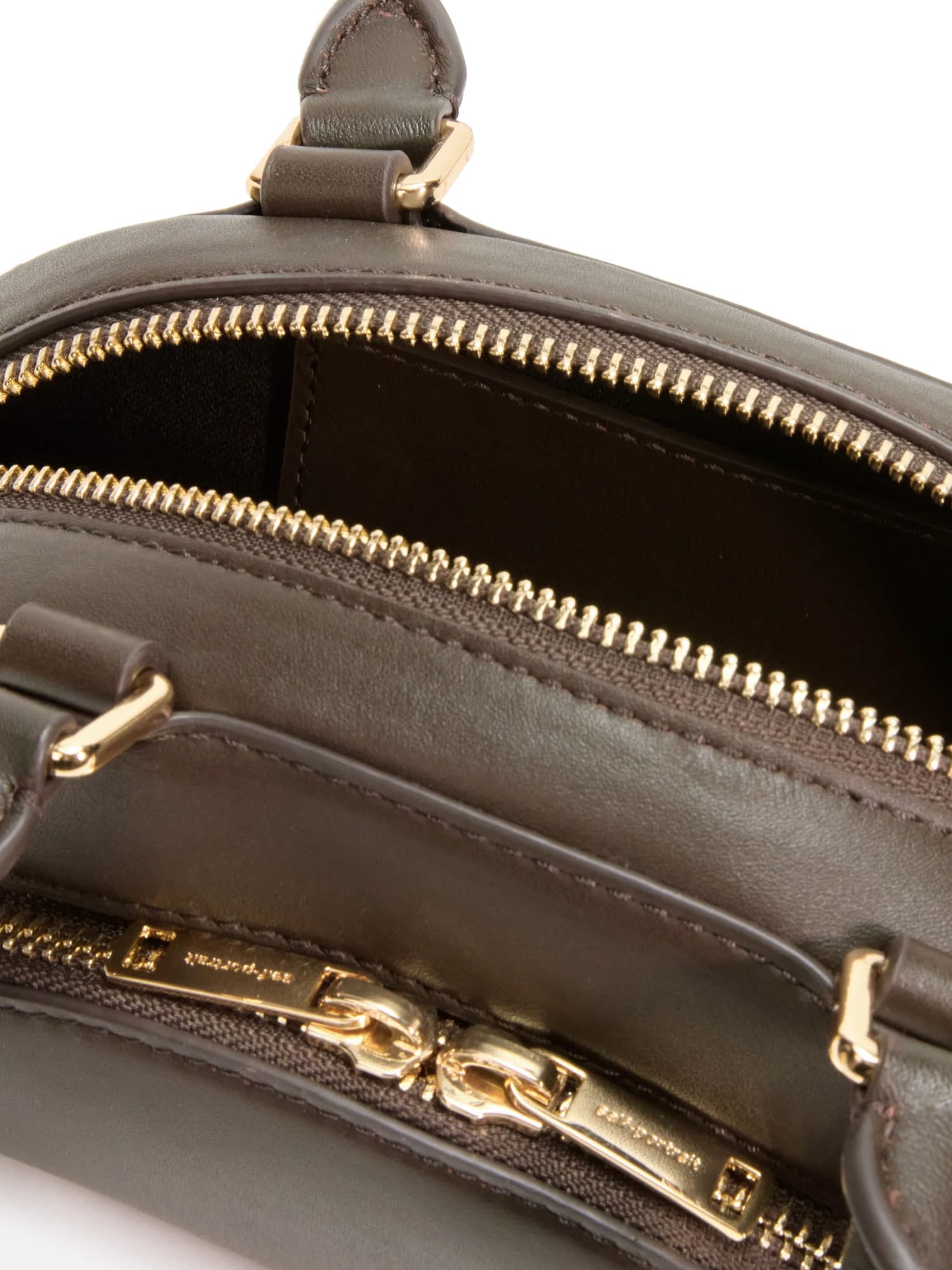 Self-portrait Leather Shoulder Bag With Charms In Brown