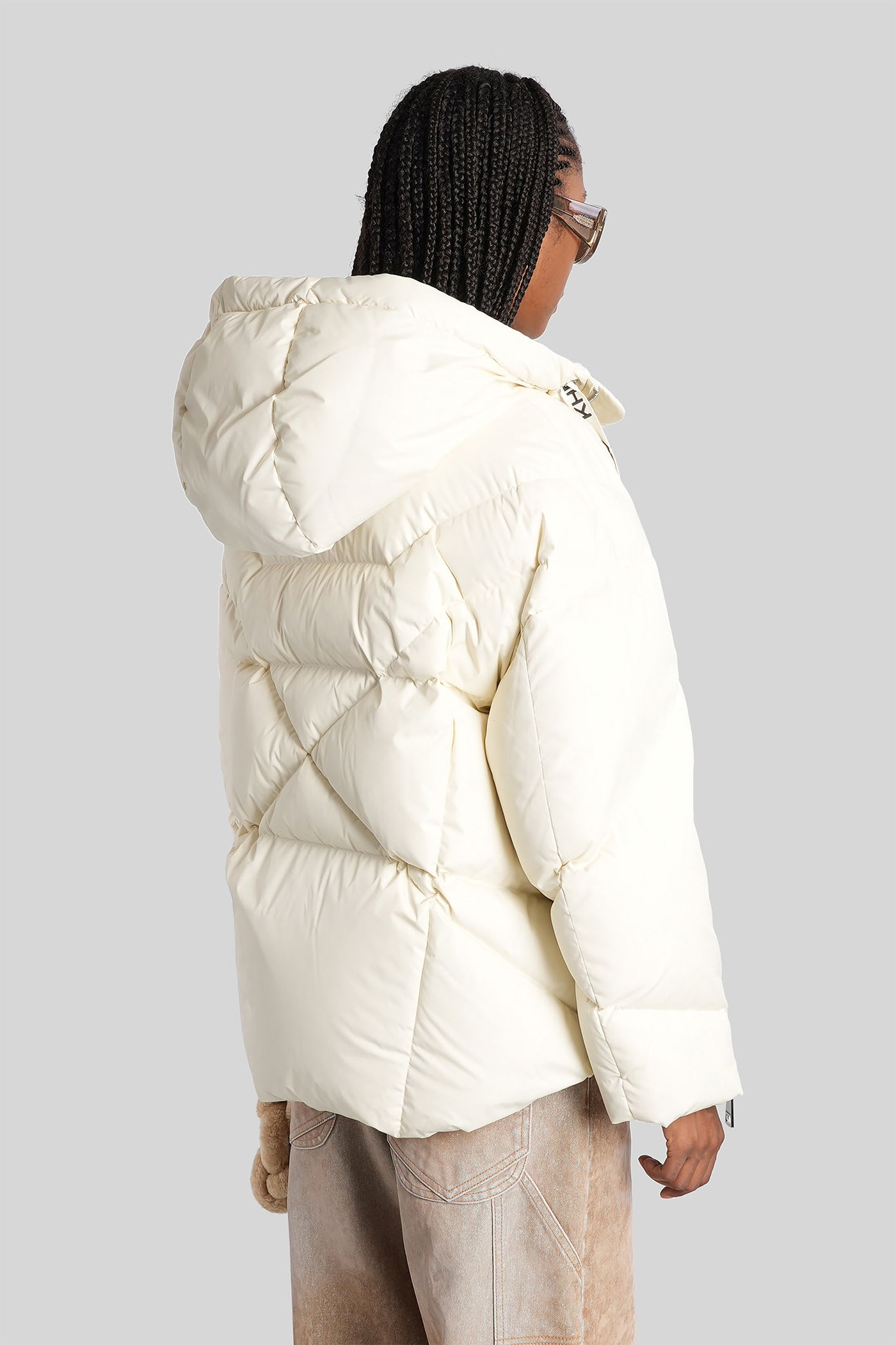 Khrisjoy Oversized Puffer Jacket With Cozy Hood In Neutral