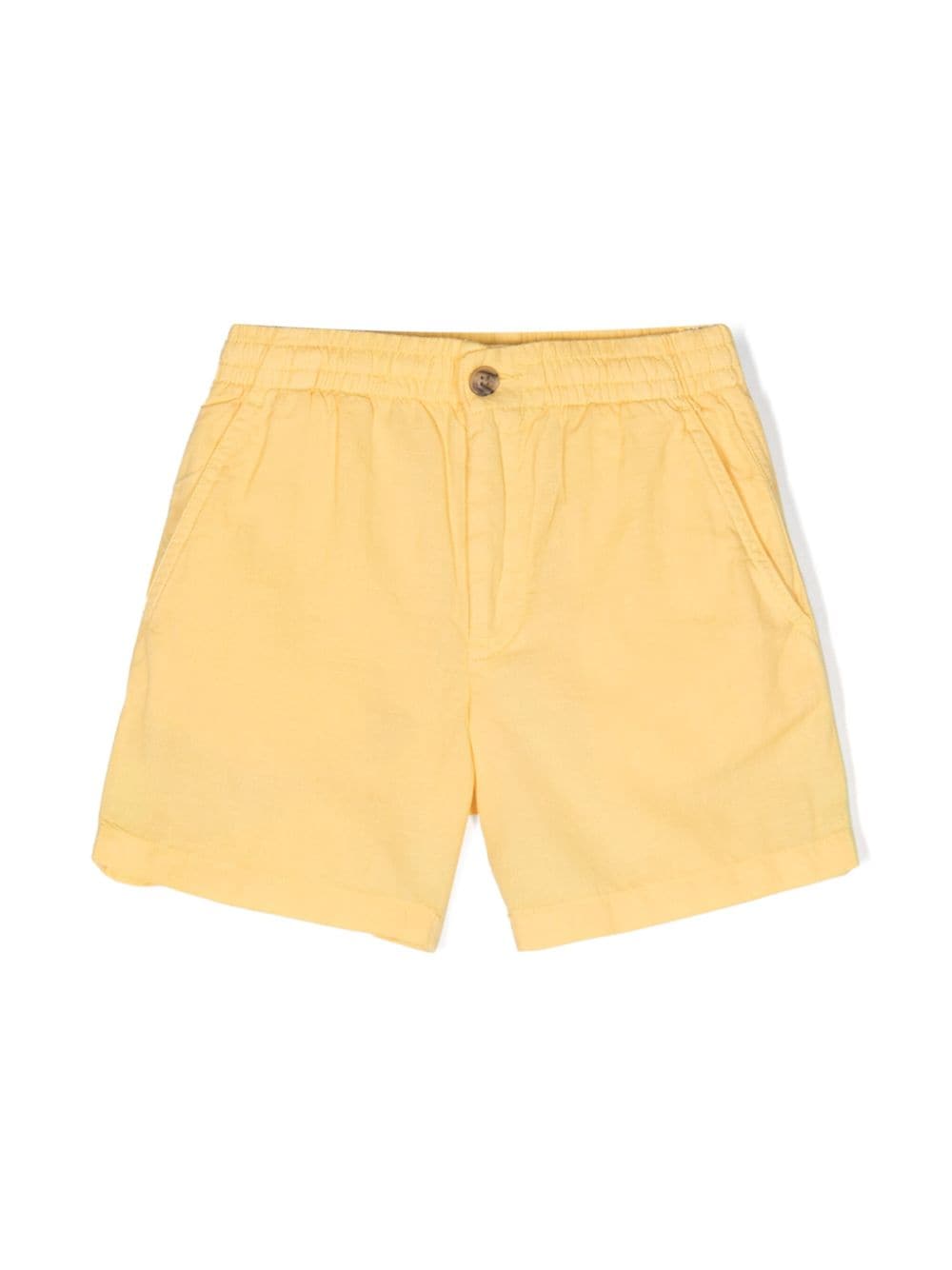Shop Ralph Lauren Yellow Linen And Cotton Bermuda Shorts
