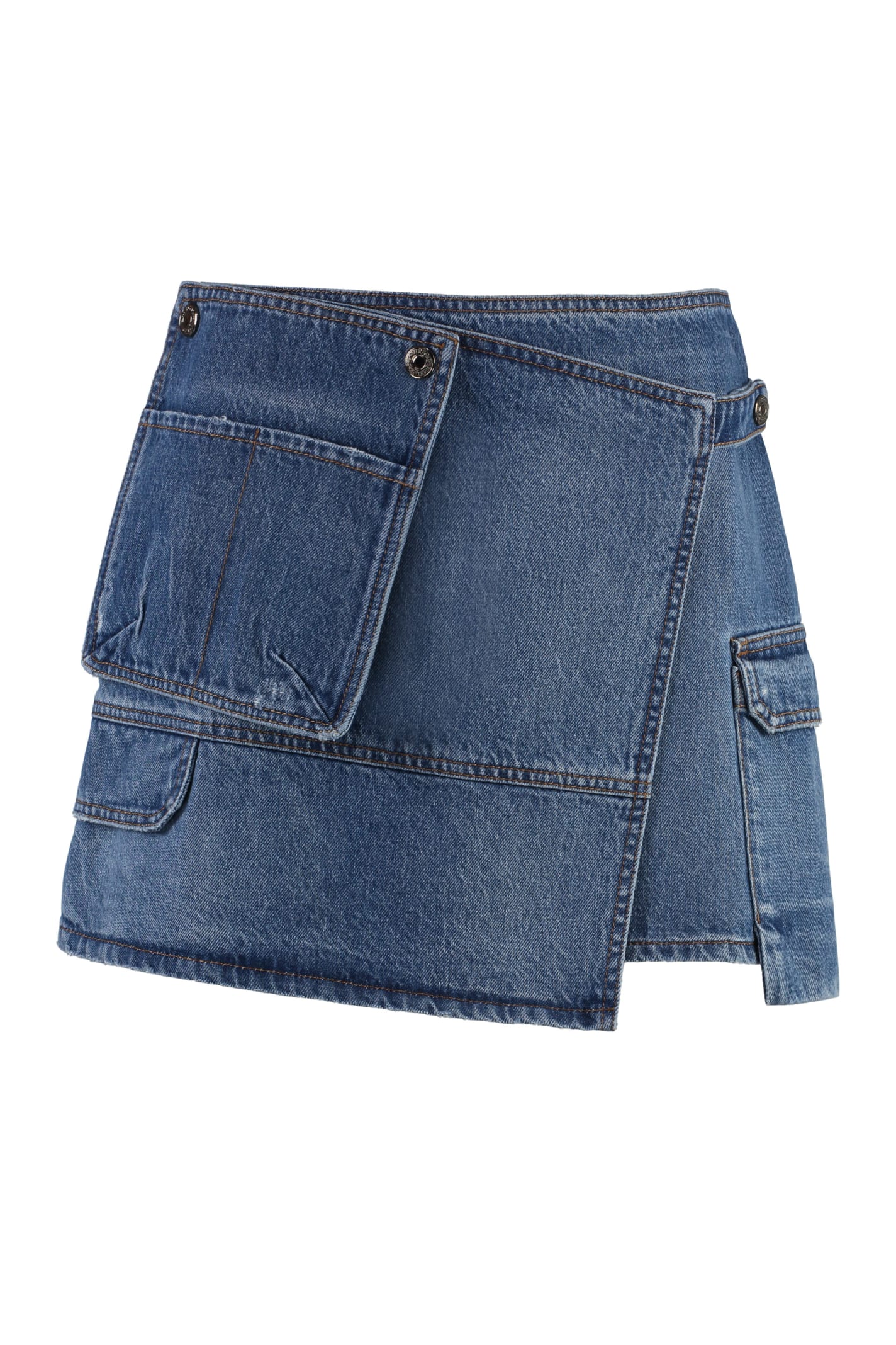 Shop Msgm Denim Mini Skirt