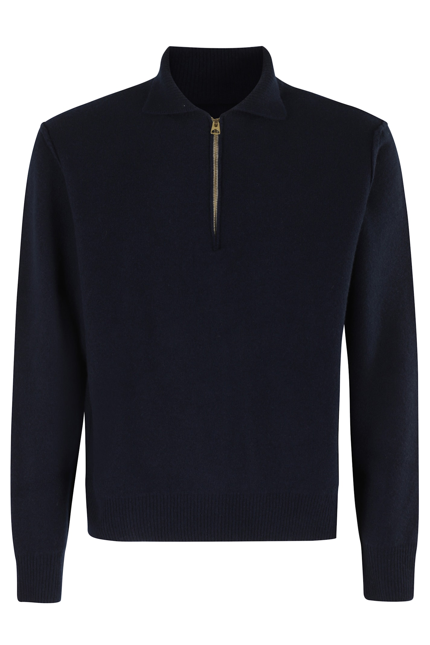 Fortela Woven Wool Zippered Sweatshirt In Black