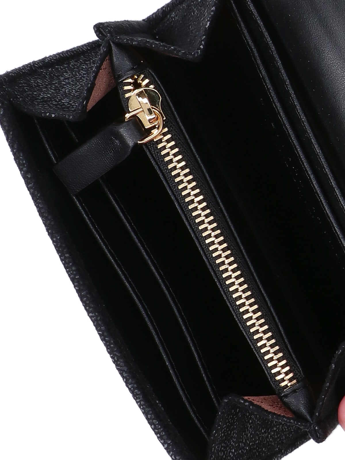 Shop Stella Mccartney Falabella Crossbody Wallet In Black