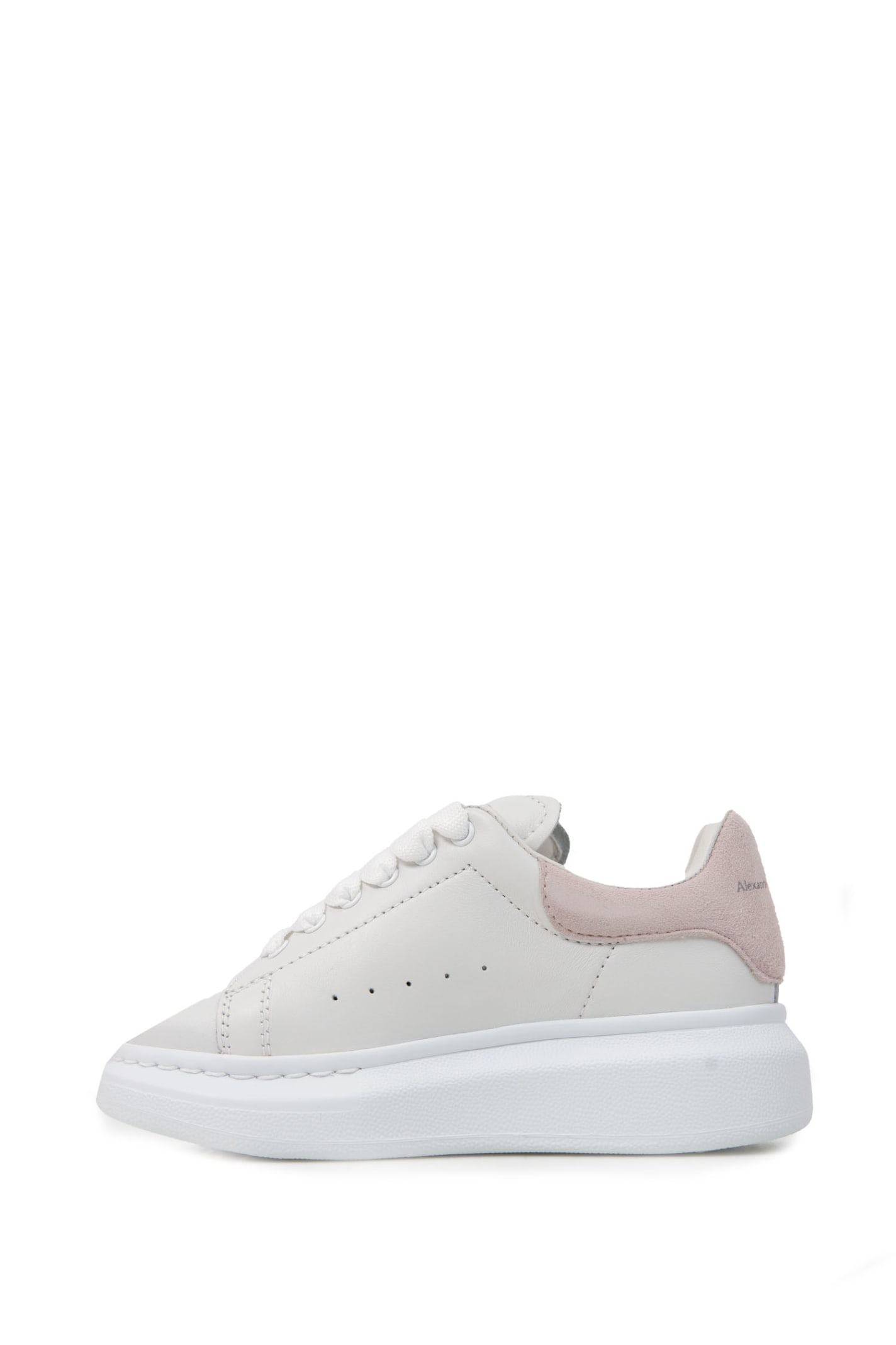 Shop Alexander Mcqueen Leather Sneakers In White