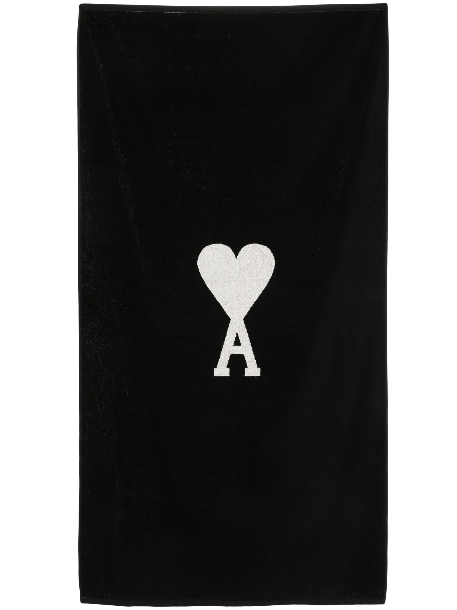 Shop Ami Alexandre Mattiussi Ami De Coeur Cotton Towel In Black