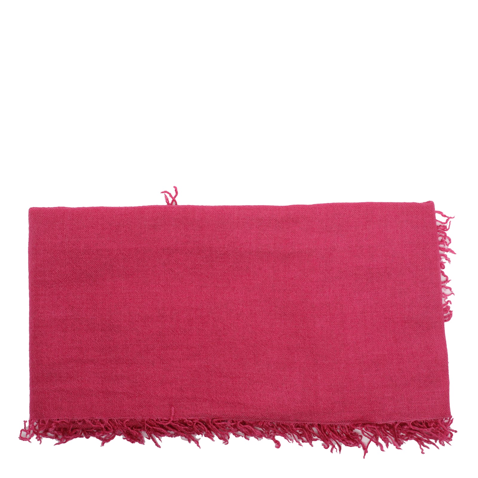 Faliero Sarti Soft Textured Scarf Fringed Edges In Pink
