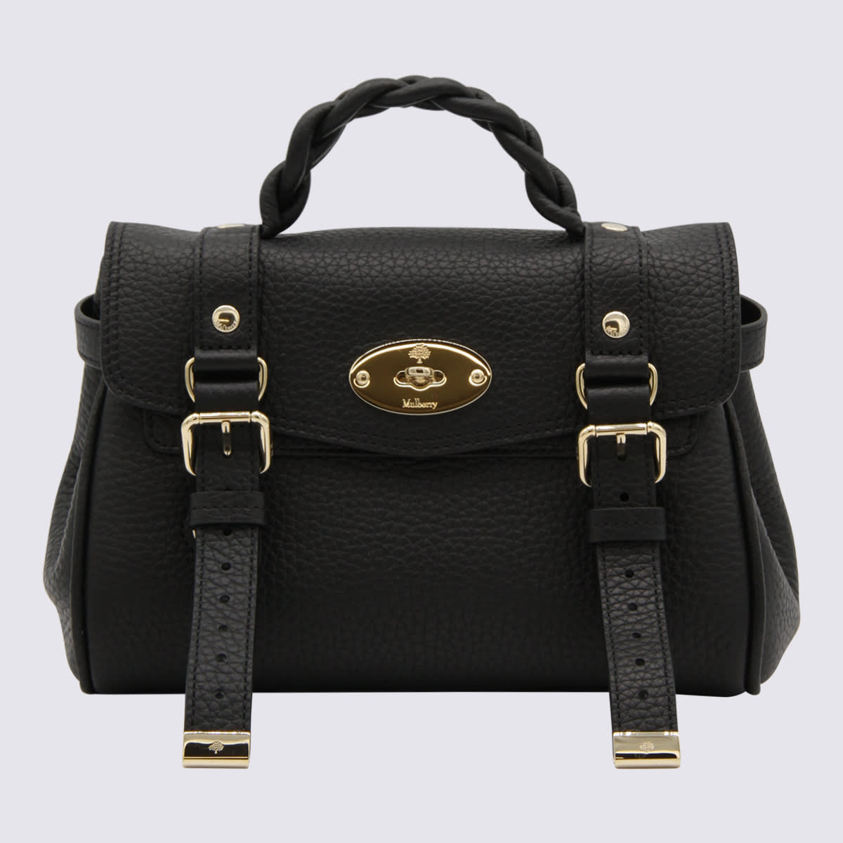 Shop Mulberry Black Leather Alexa Satchel