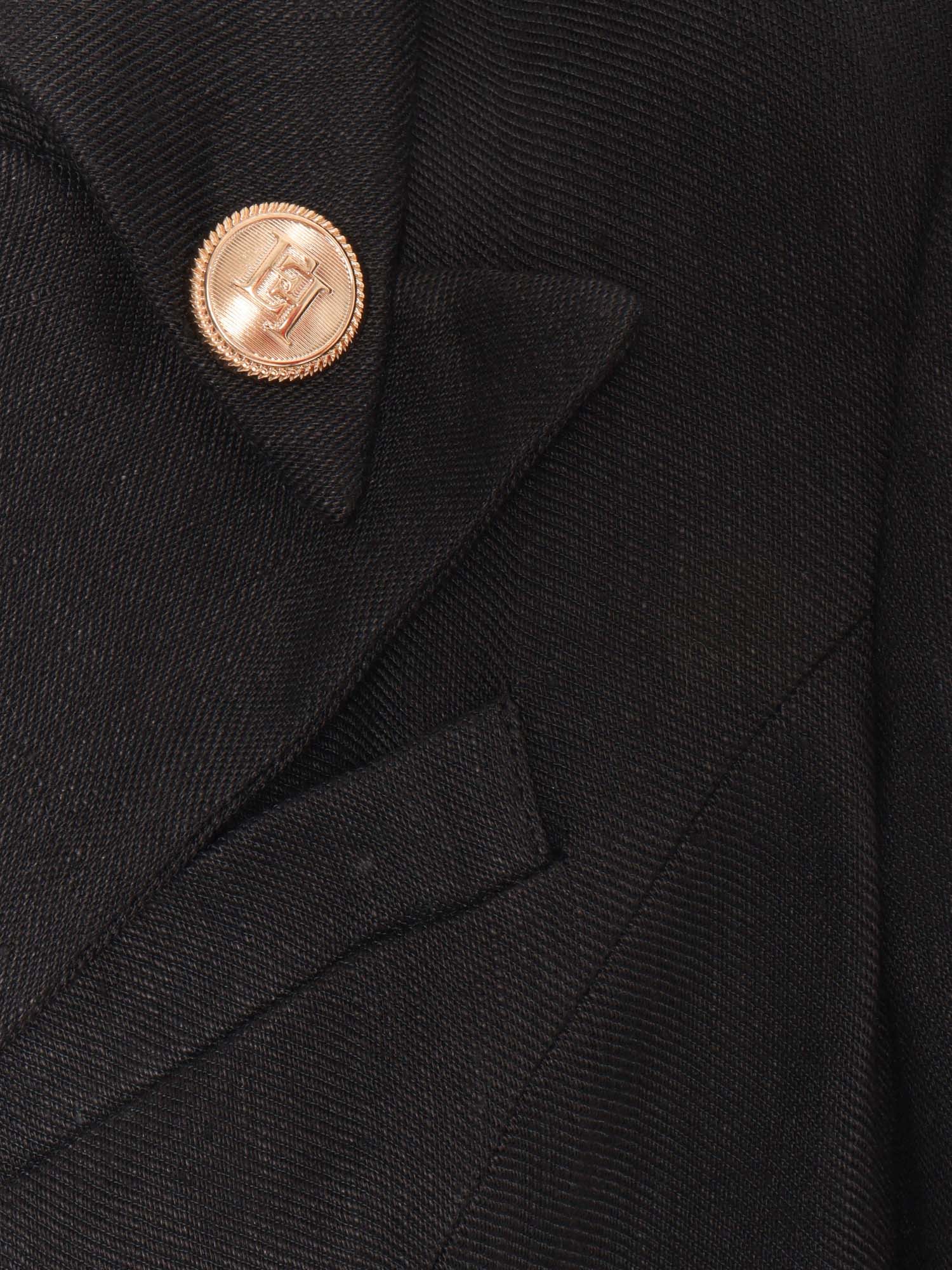 Elisabetta Franchi Black Double-breasted Jacket In Black