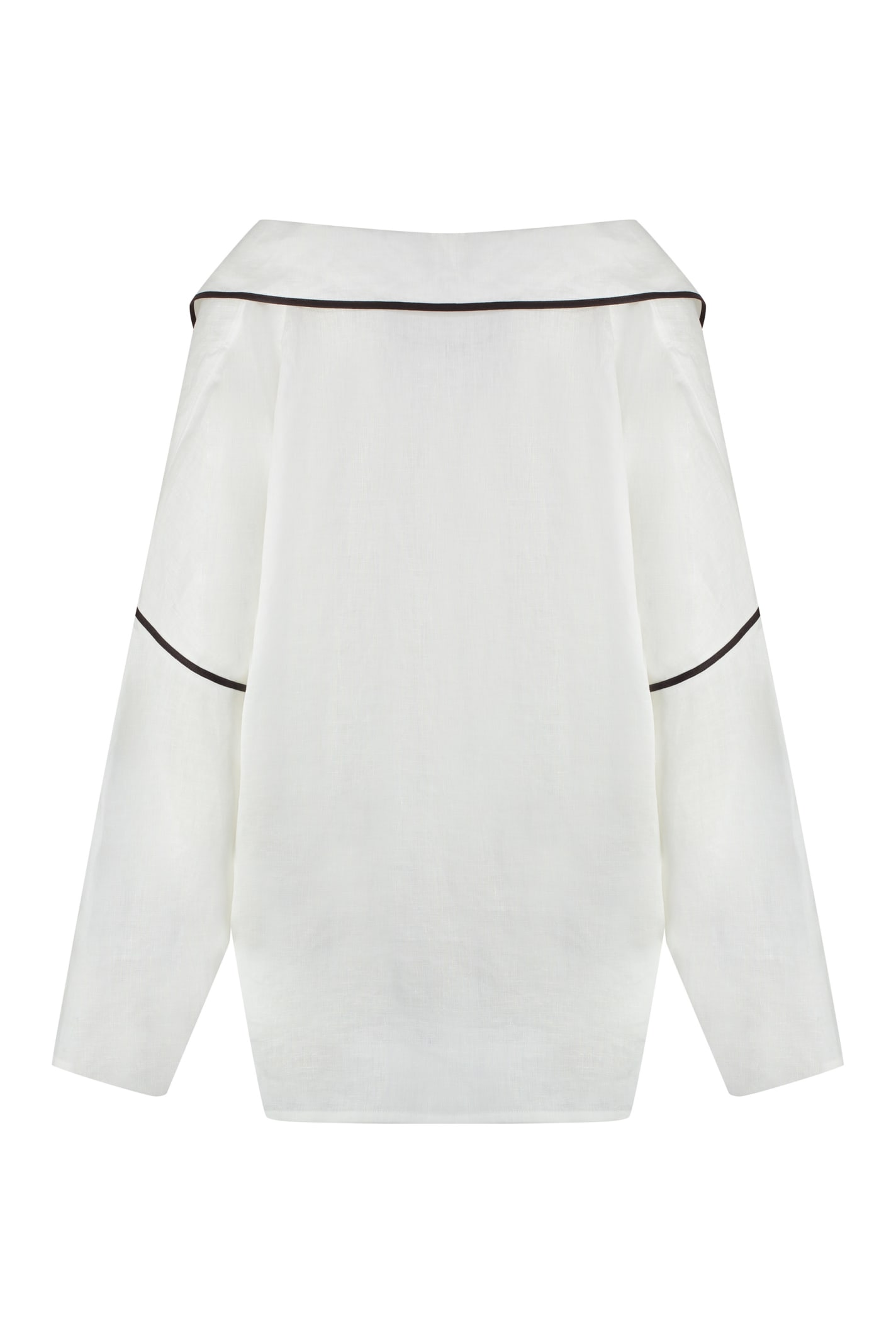 Shop Tory Burch Linen Blouse In White
