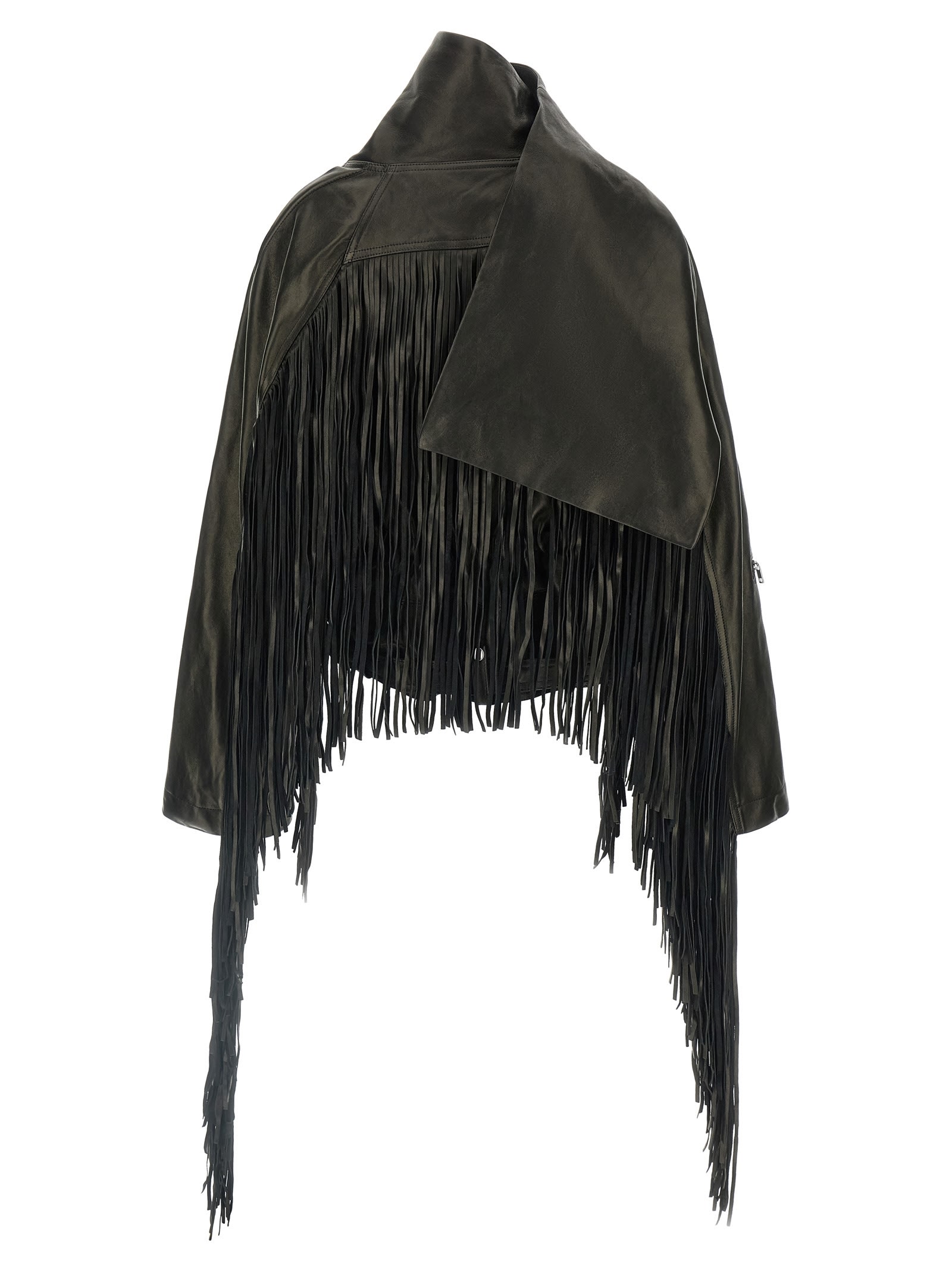 Rick Owens Cropped Scarf Flight Puffer Jackets Black In Black