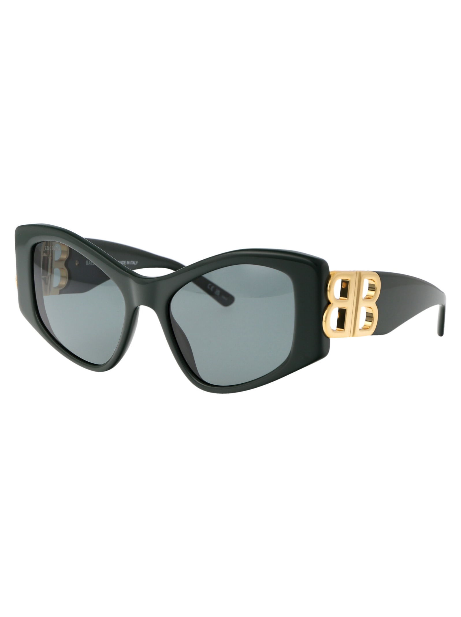 Shop Balenciaga Bb0287s Sunglasses In 005 Green Green Green