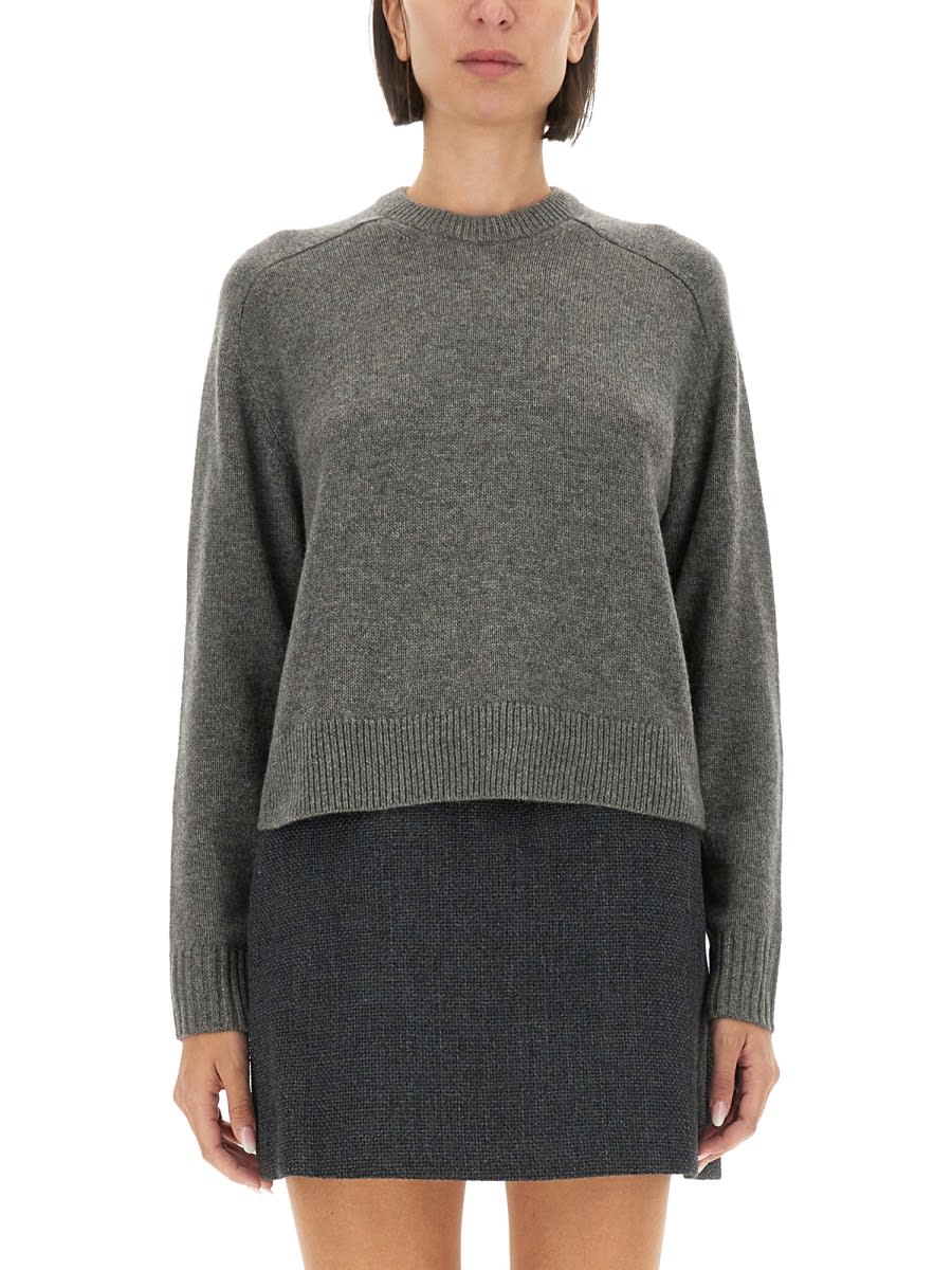 Shop Theory Cashmere Sweater In Qip Light Charcoal